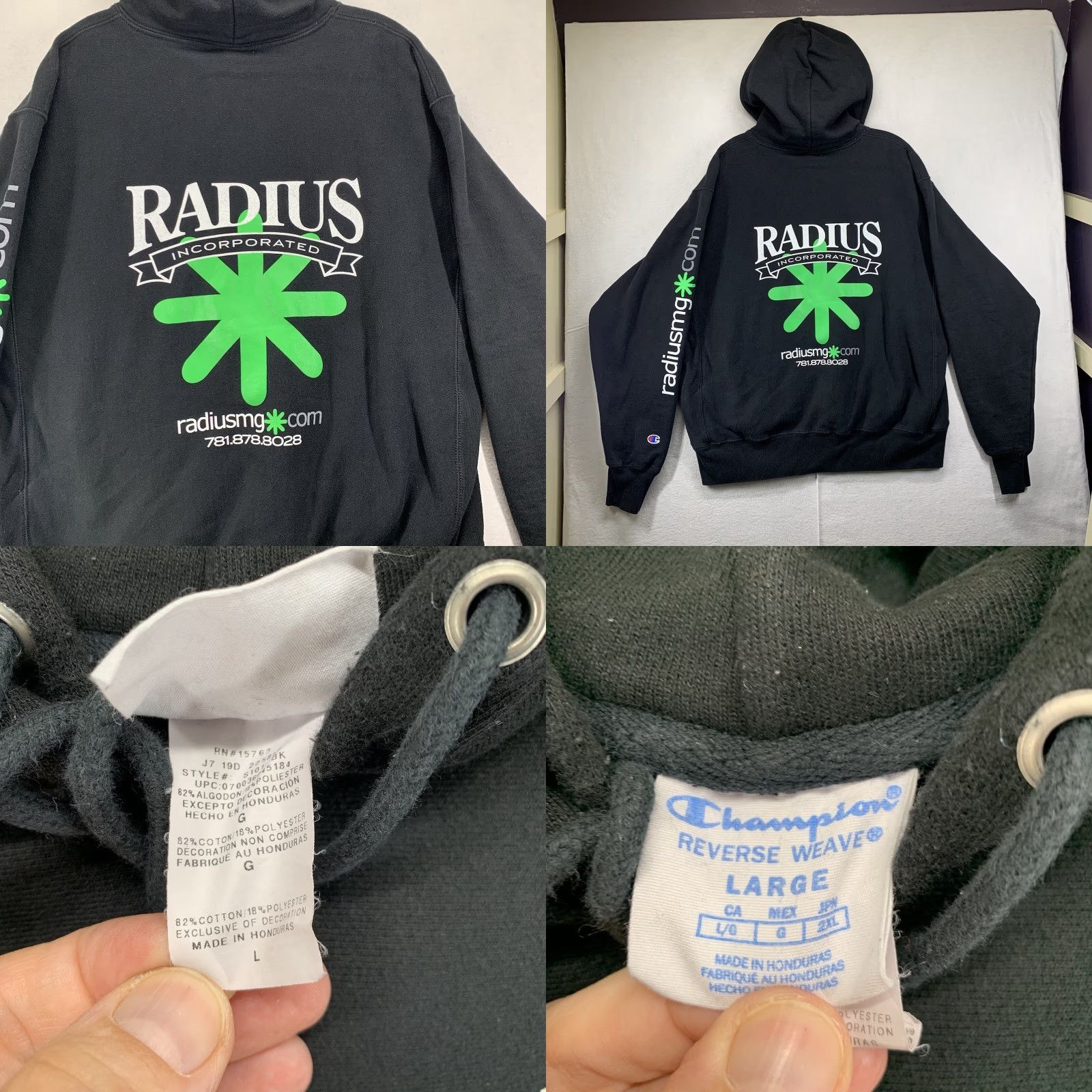 Champion VINTAGE Champion Reverse Weave Hoodie Men Large Black USA 90s Graphic Pullover Size US L / EU 52-54 / 3 - 8 Thumbnail