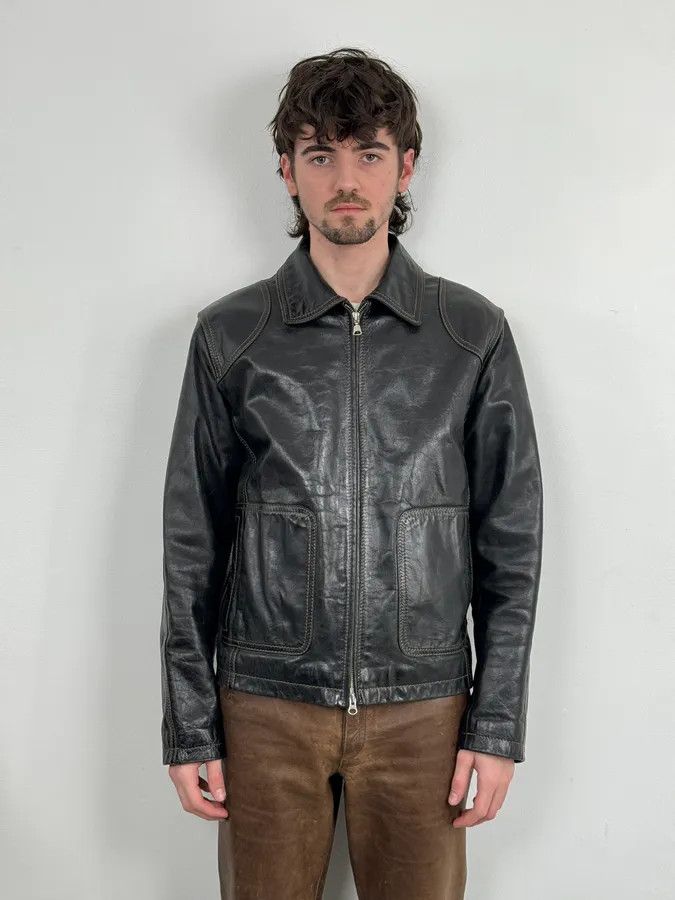 Daniele Alessandrini Daniele Alessandrini Black Eroded Leather Jacket Size US M / EU 48-50 / 2 - 2 Thumbnail