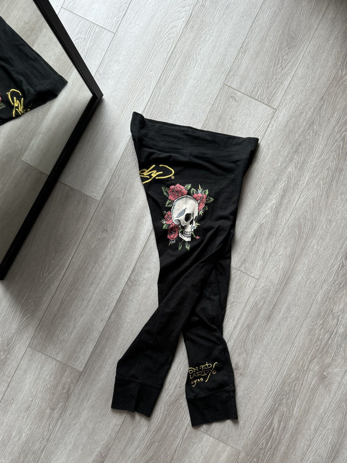 Christian Audigier × Ed Hardy × Vintage Ed Hardy by Christian Audigier Black Printed Leggings Size 25" / US 0 / IT 36 - 2 Thumbnail