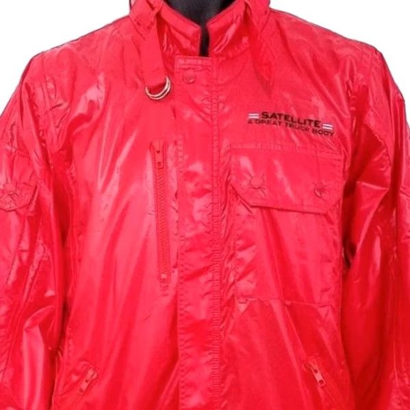 Vintage VINTAGE Satellite Truck Racing Jacket Mens Large Red Norman Todd Bomber Cafe Racer 80s Flight/Bomber Racing Mens Size US L / EU 52-54 / 3 - 2 Thumbnail