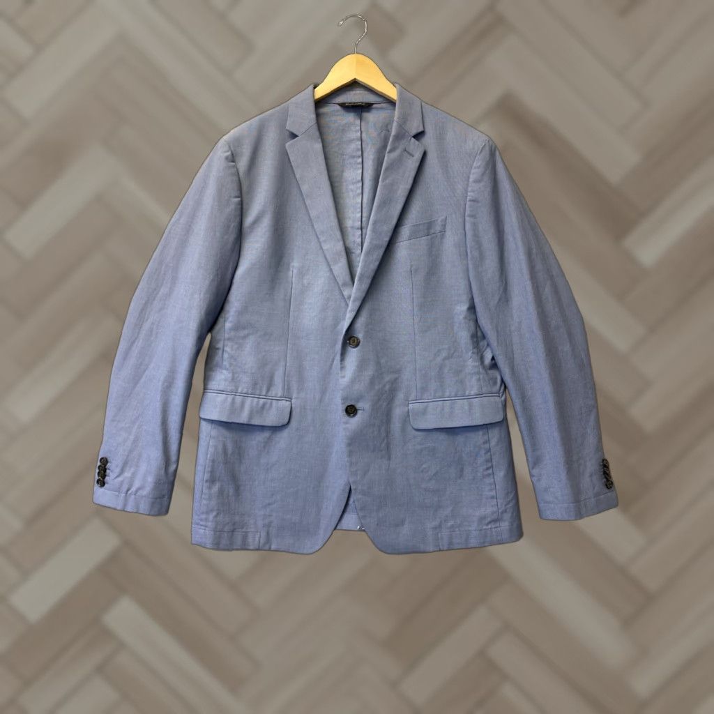 Banana Republic VINTAGE Banana Republic Men's Sport Coat Blazer 44R Blue Two-Button Single-Breasted Wool Spandex 90s Formal Size 44R - 1 Thumbnail