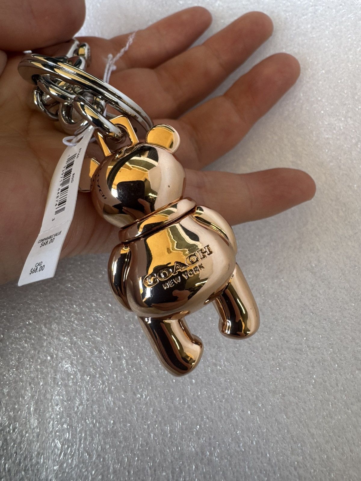 Coach COACH New York 3D Bear Bag Charm Rose Gold 87166 Size ONE SIZE - 7 Thumbnail