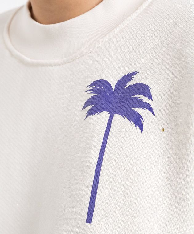 Palm Angels o1gr1nt0425 Pxp Painted Cropped Crewneck Sweatshirt Butter Size XL / US 12-14 / IT 48-50 - 5 Thumbnail