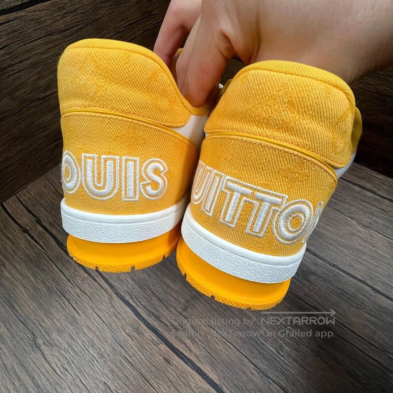 Louis Vuitton LV Trainer White Yellow Velcro Sneakers. Size US 9.5 / EU 42-43 - 4 Thumbnail