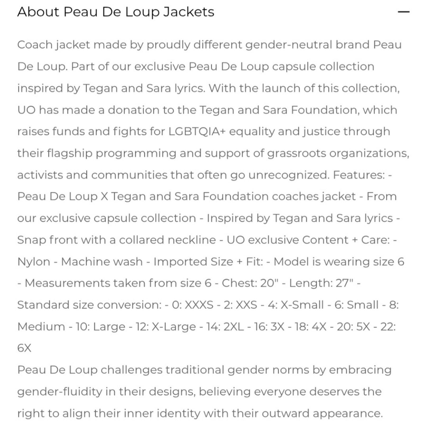 Urban Outfitters Peau De Loup X Tegan & Sara Foundation UO Exclusive Jacket Size US L / EU 52-54 / 3 - 15 Thumbnail