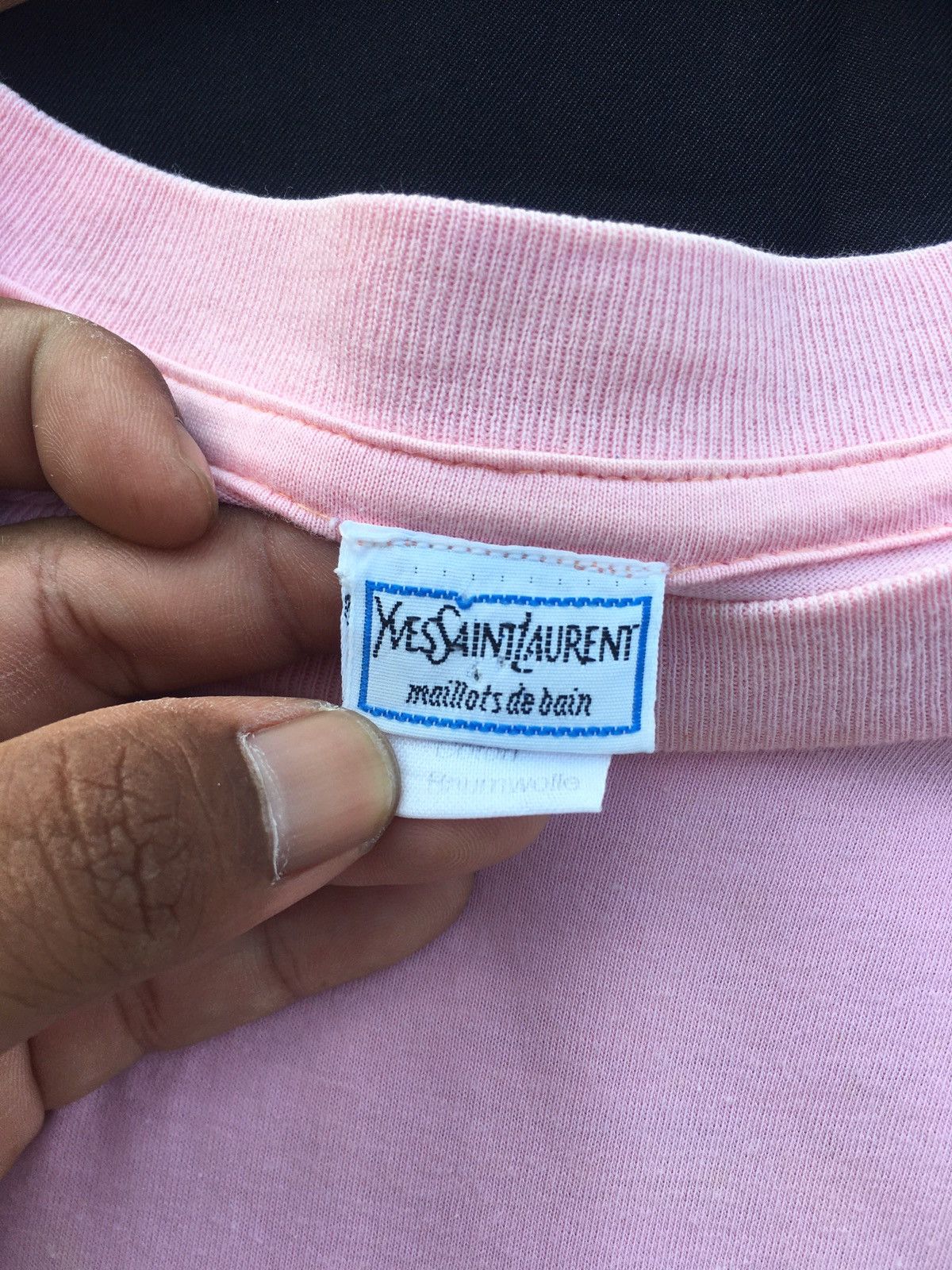 Yves Saint Laurent Rare Vintage Yves Saint Laurent Embroidered Logo Tshirt Size US M / EU 48-50 / 2 - 14 Thumbnail