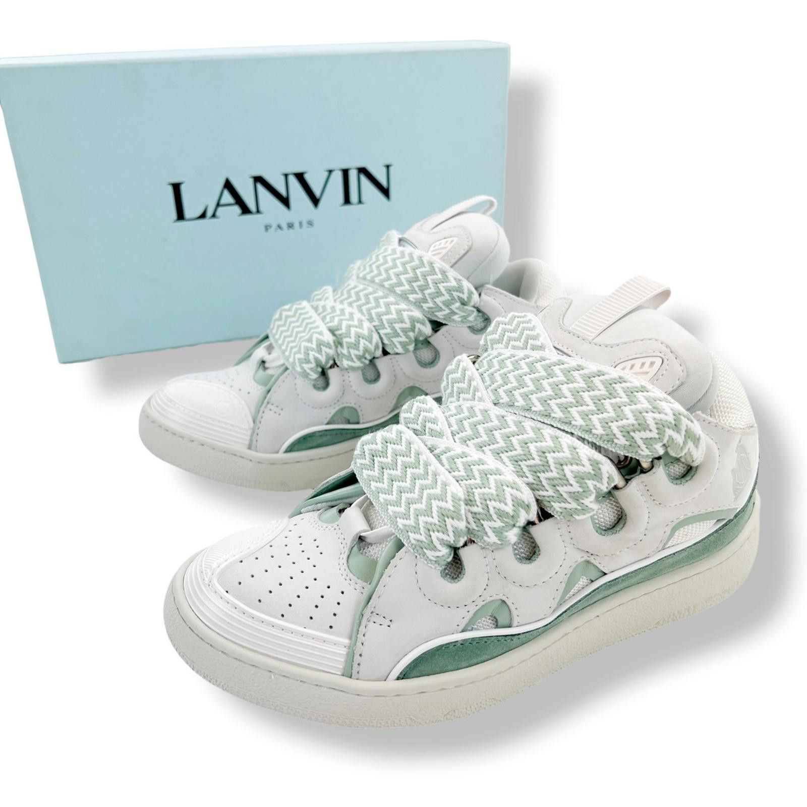 Lanvin Lanvin Mint Green Curb Trainers Size US 8 / IT 38 - 2 Thumbnail