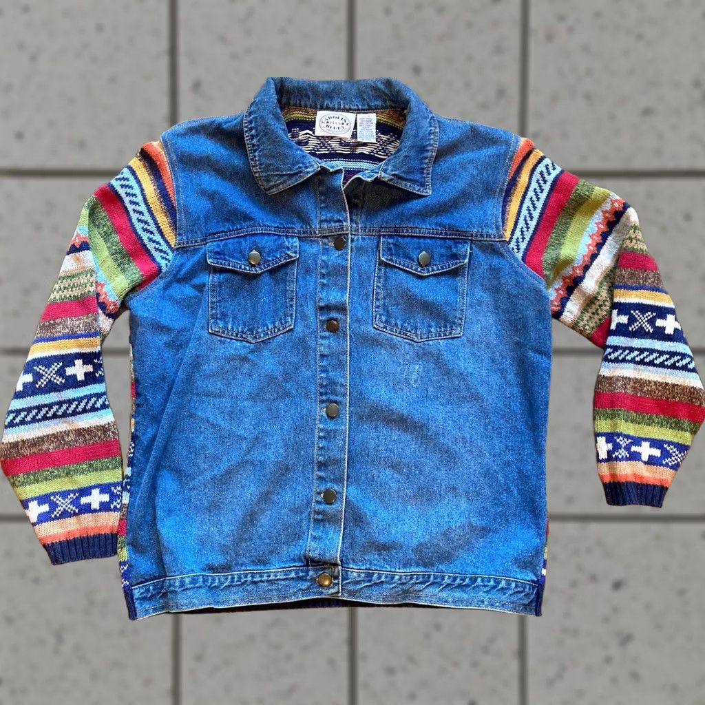 Vintage VINTAGE Carolina Blues Jacket Womens XL 14/16 Denim Knit Sweater Plus Size XL / US 12-14 / IT 48-50 - 1 Thumbnail