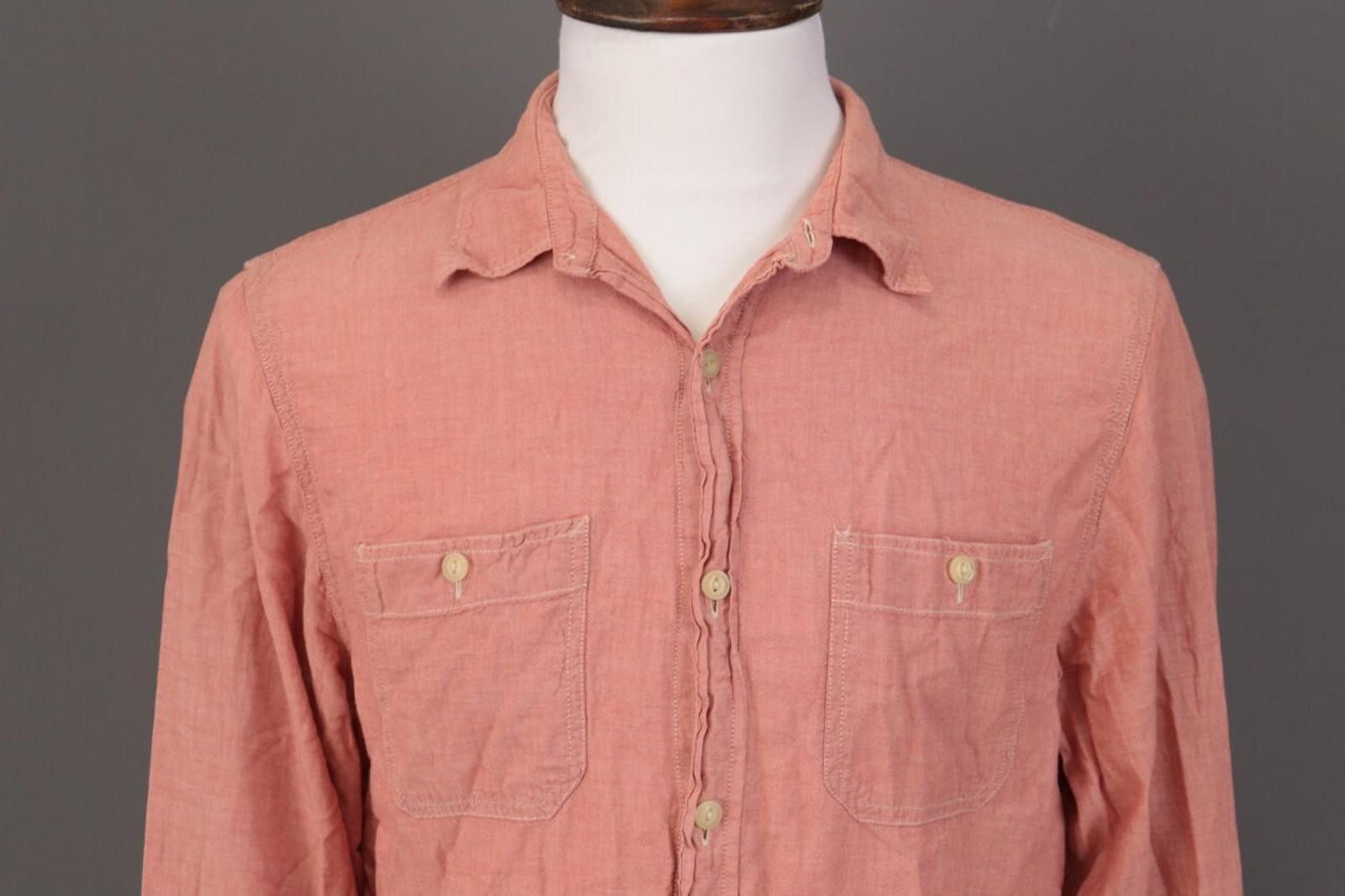 Denim & Supply Ralph Lauren Denim & Supply Ralph Lauren Peach Pockets Shirt Sz L Size US L / EU 52-54 / 3 - 2 Thumbnail