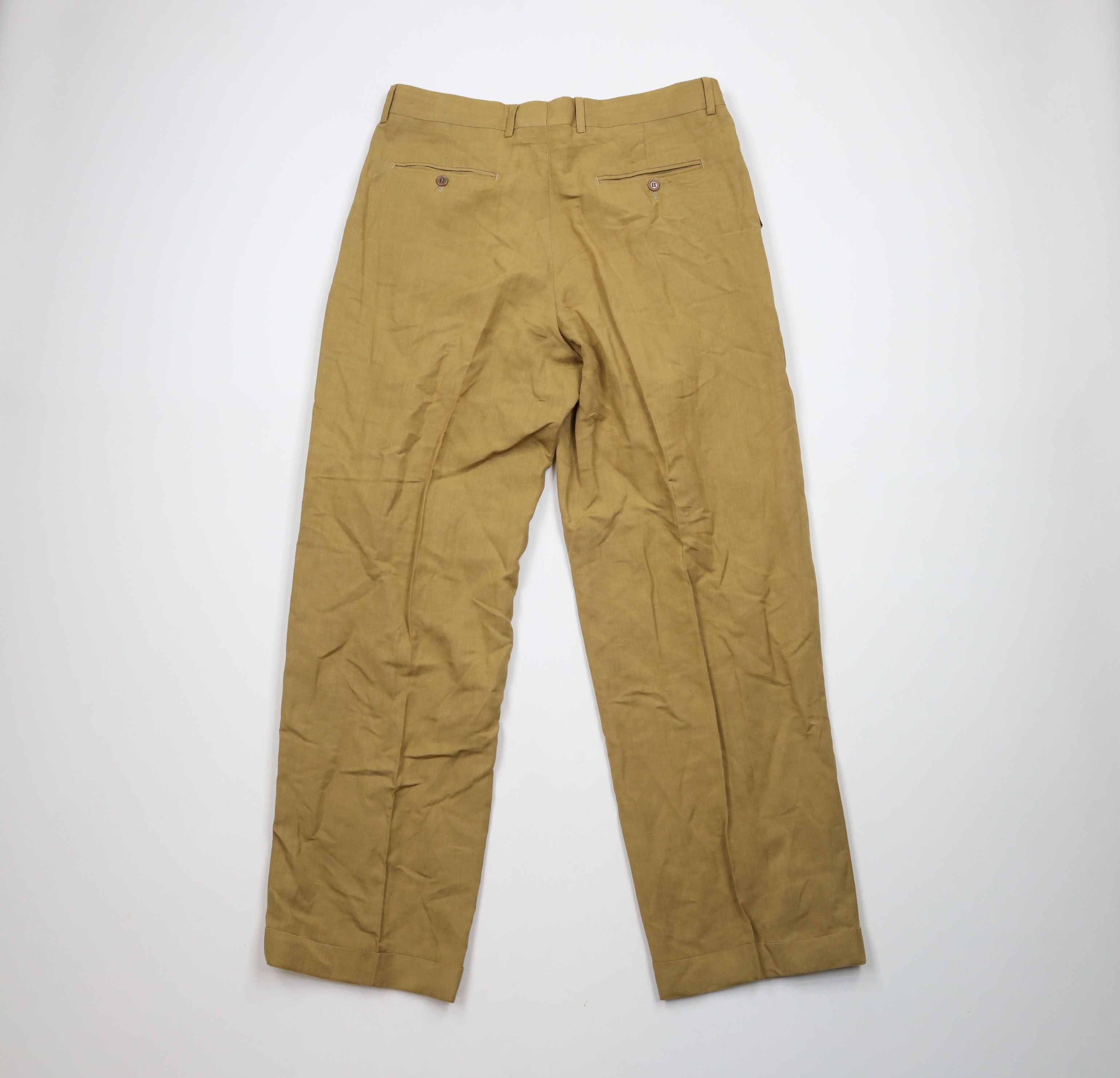 Vintage Vintage 90s Streetwear Wide Leg Linen Blend Chino Pants Size US 34 / EU 50 - 8 Thumbnail