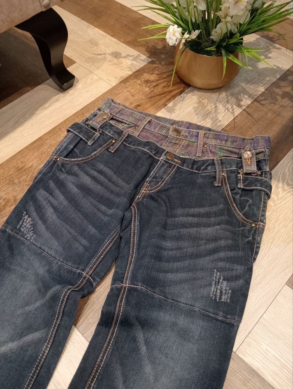Japanese Brand JAPANESE DOUBLE WAIST BLUE DENIM PANTS Size US 33 - 4 Thumbnail