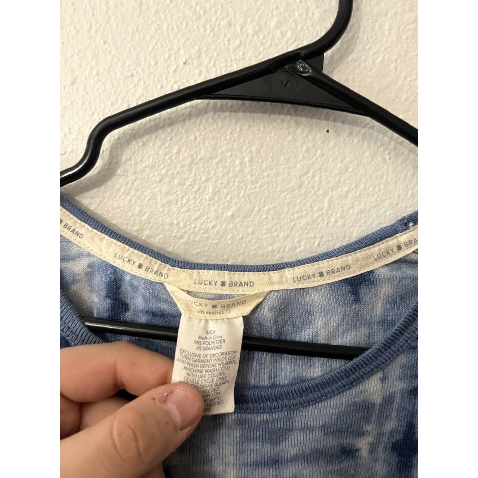 Lucky Brand Lucky Brand Sleep Shirt Womens Small Blue Tie Dye Long Sleeve Lounge S/S Size S / US 4 / IT 40 - 2 Thumbnail