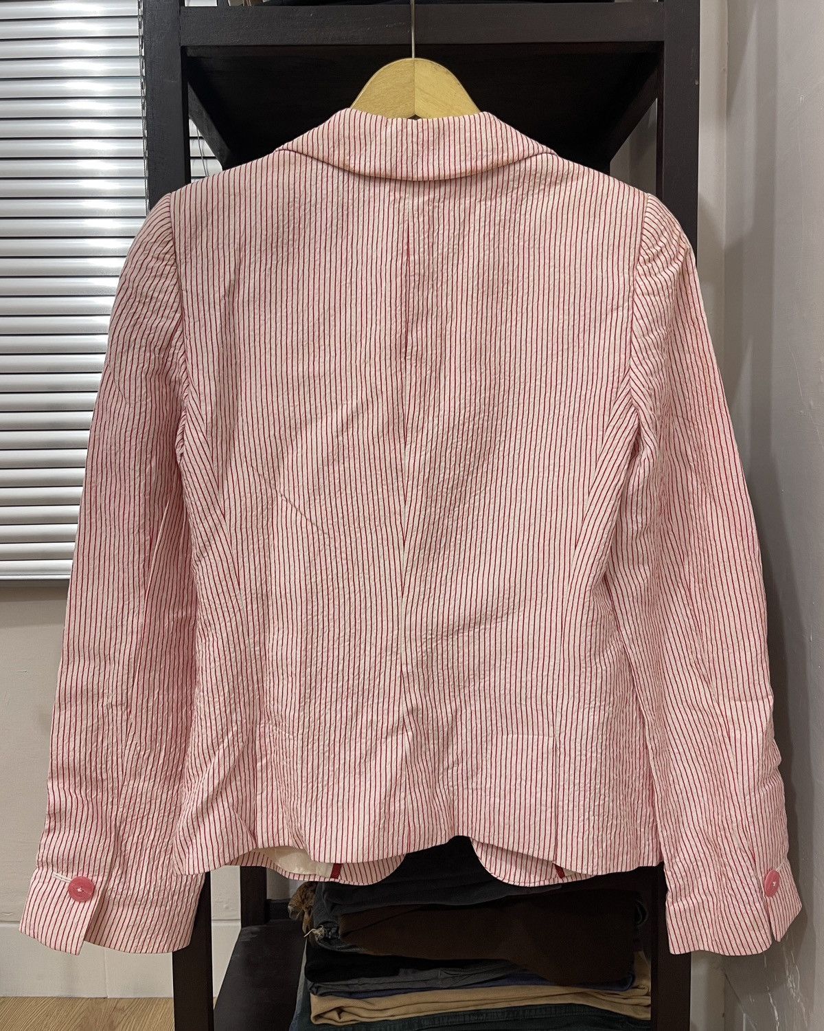 Giorgio Armani Giorgio Armani Vertical Stripe Blazzer Pink White Size S / US 4 / IT 40 - 2 Thumbnail