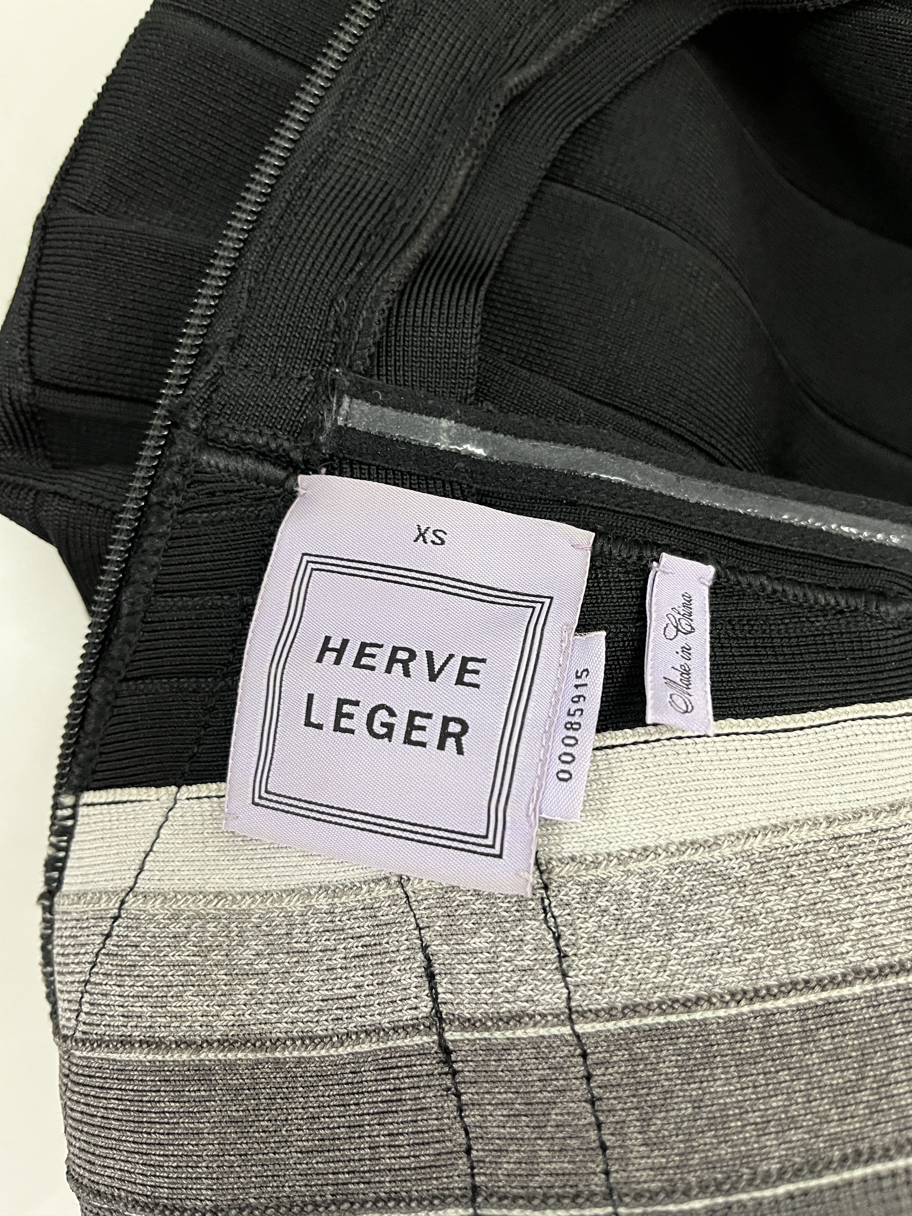 Herve Leger Herve Leger Black And Grey Mini Dress Size XS / US 0-2 / IT 36-38 - 4 Thumbnail