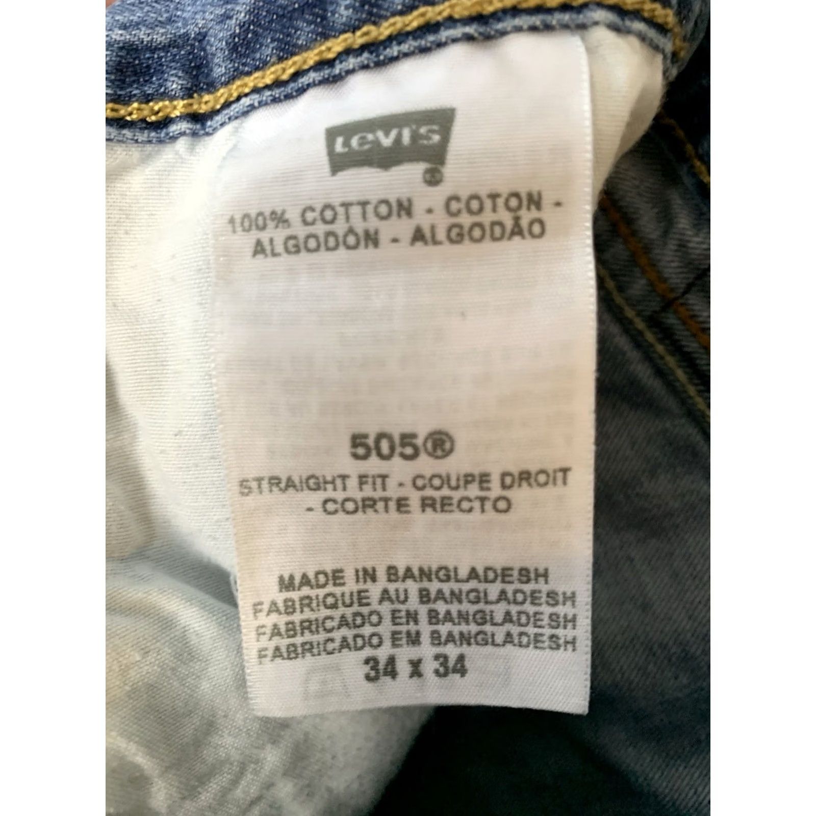 Levi's VINTAGE Levi's 505 Jeans Mens 34x34 Blue Straight Fit Denim 90s Cowboy Grunge USA 5-Pocket Mens Size US 34 / EU 50 - 5 Thumbnail
