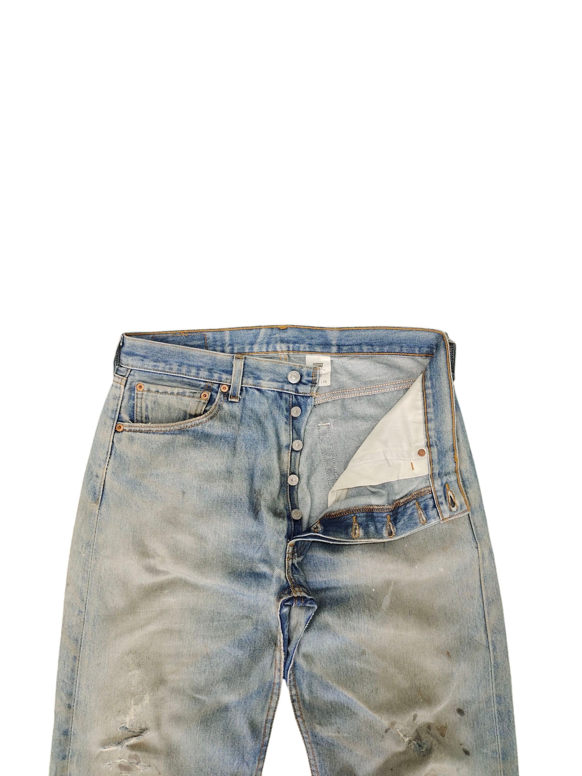 Levi's Vintage Levis 501XX Clawmark Distress Faded Denim Jeans Size US 34 / EU 50 - 7 Thumbnail