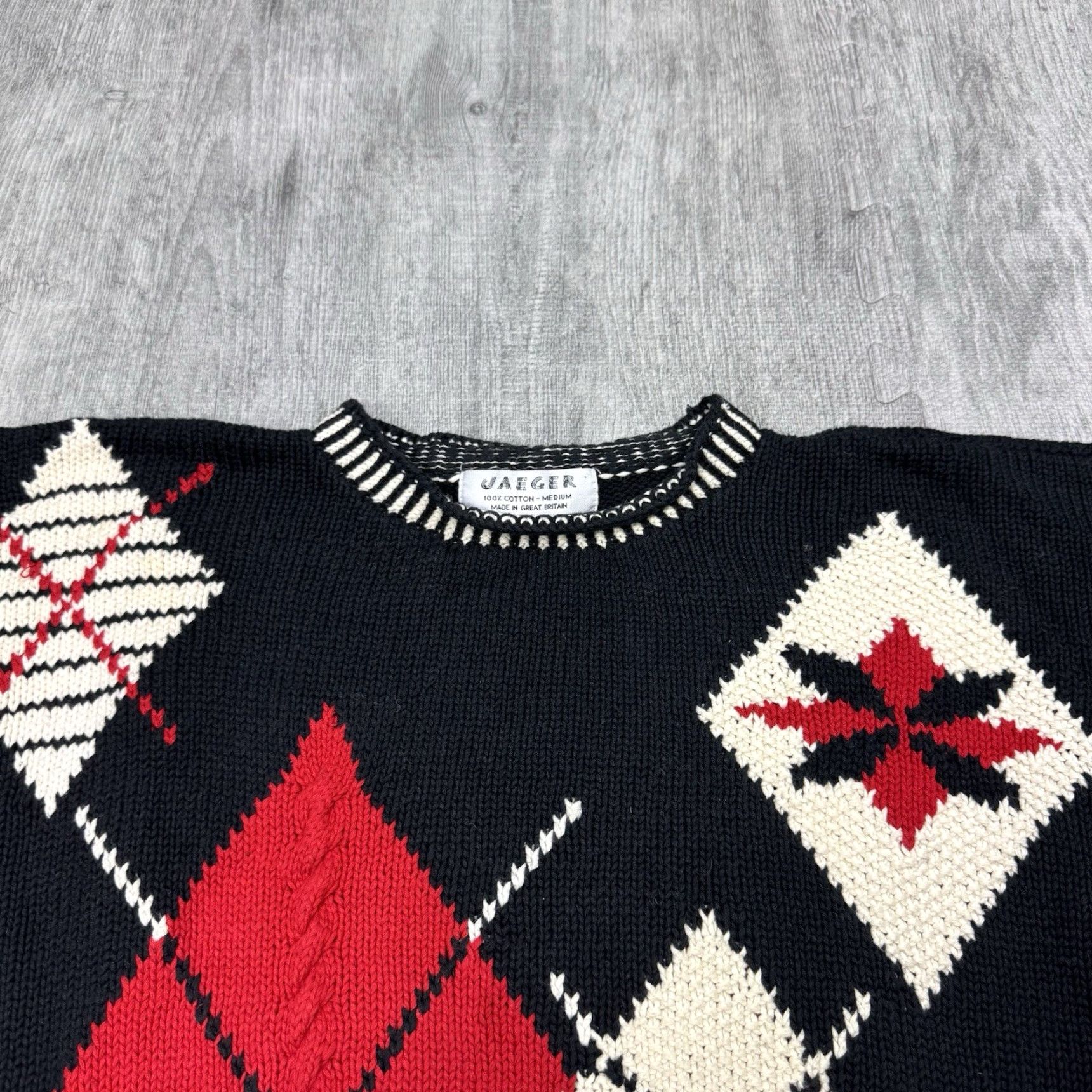 Jaeger VINTAGE Jaeger Men's Sweater 3D Knit Pullover Geometric Pattern British Wool Fall Winter Casual Size US M / EU 48-50 / 2 - 2 Thumbnail