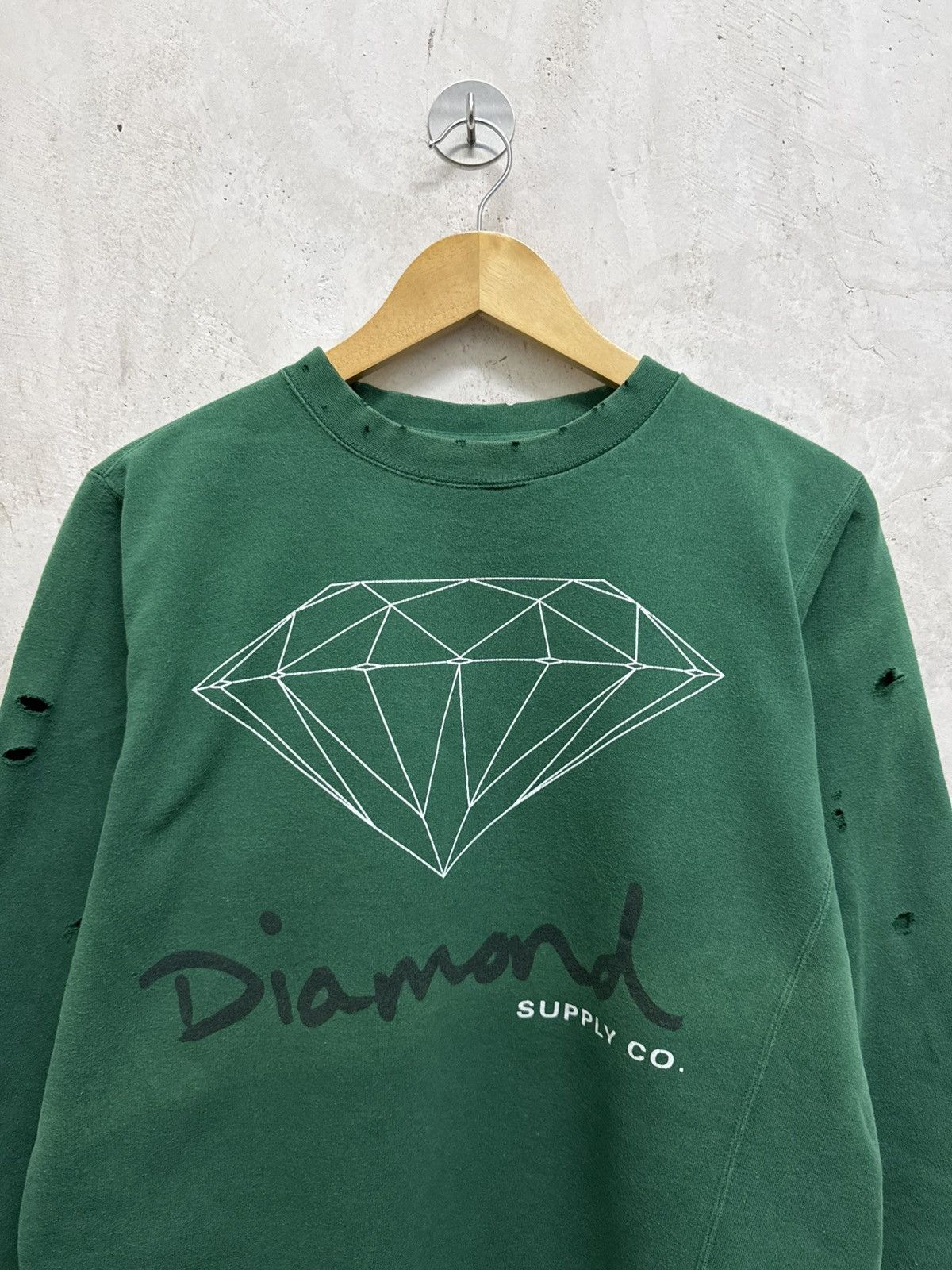 Diamond Supply Co. Vintage Diamond Distressed Sweatshirt Size US M / EU 48-50 / 2 - 2 Thumbnail