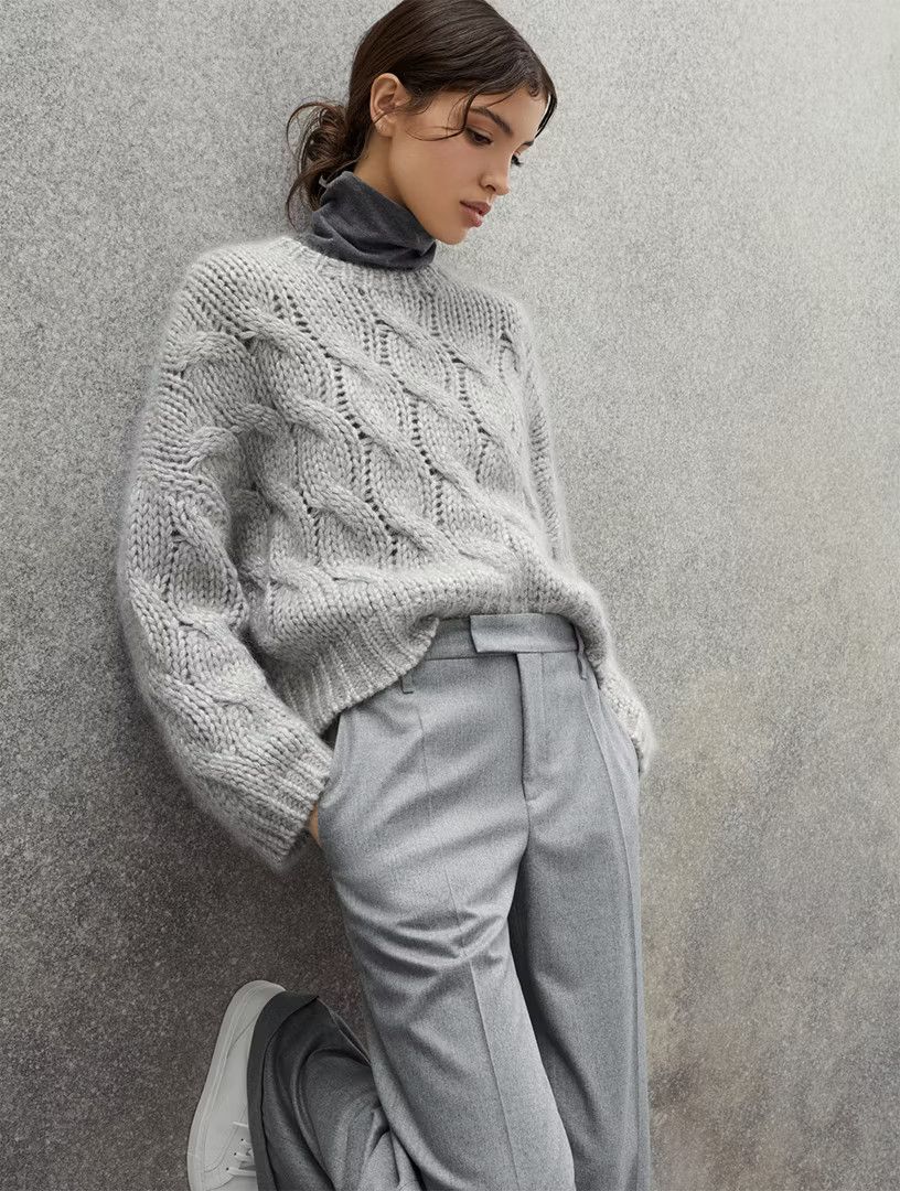 Brunello Cucinelli o1la1rc1a0325 Knitted Sweater in Dark Grey Size M / US 6-8 / IT 42-44 - 3 Thumbnail