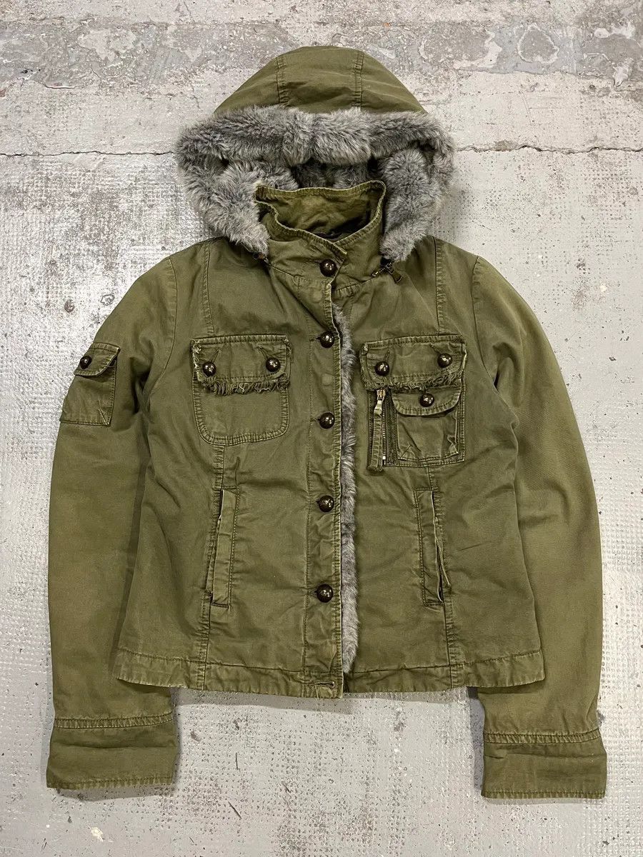 Daniele Alessandrini Daniele Alessandrini Multi-Pocket Khaki Hooded Jacket Size US XS / EU 42 / 0 - 1 Thumbnail