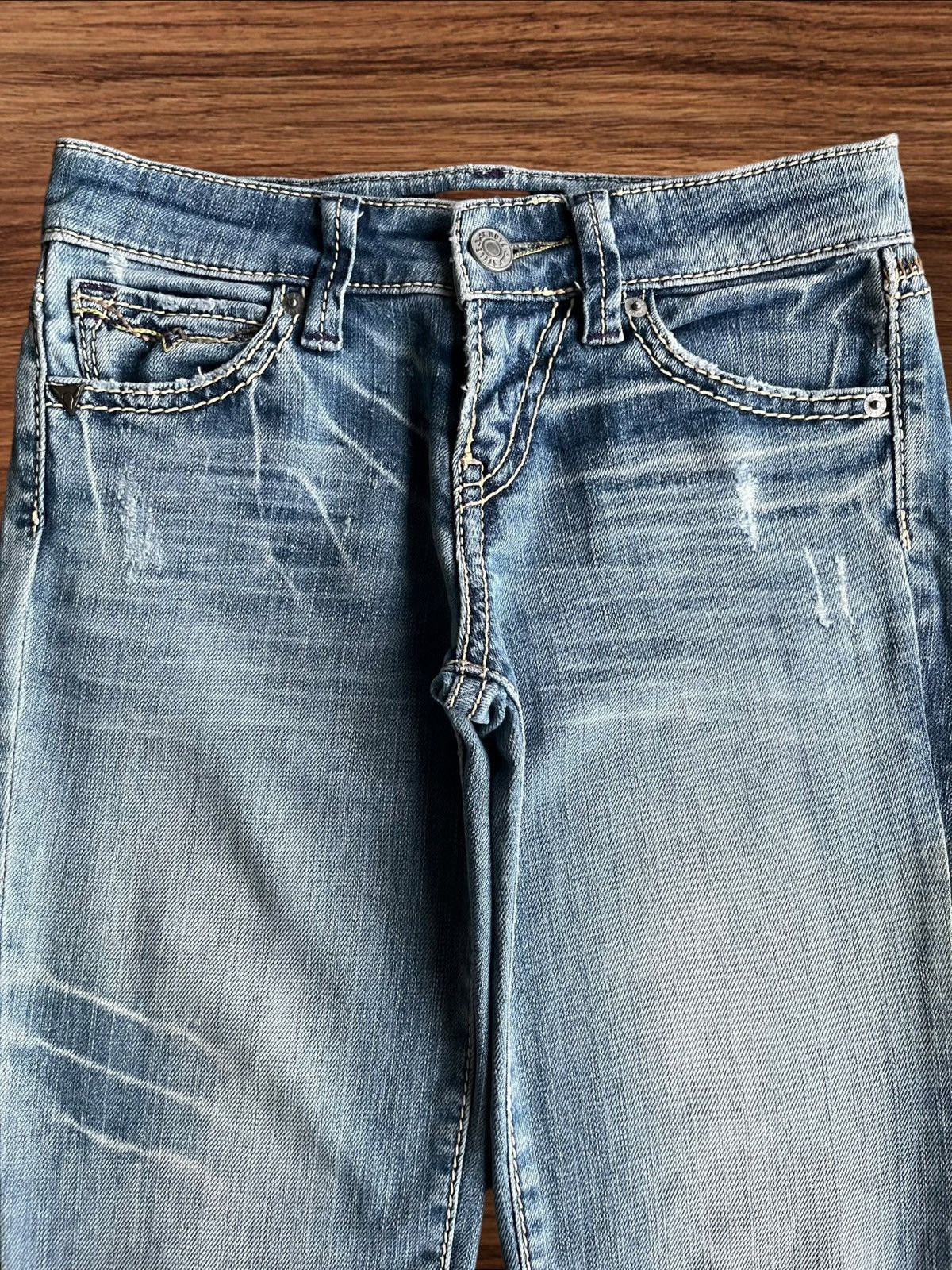 Hysteric Glamour Vintage Y2K Japanese Brand Blue Washed Low Rise Flare Jeans Size 26" / US 2 / IT 38 - 3 Thumbnail