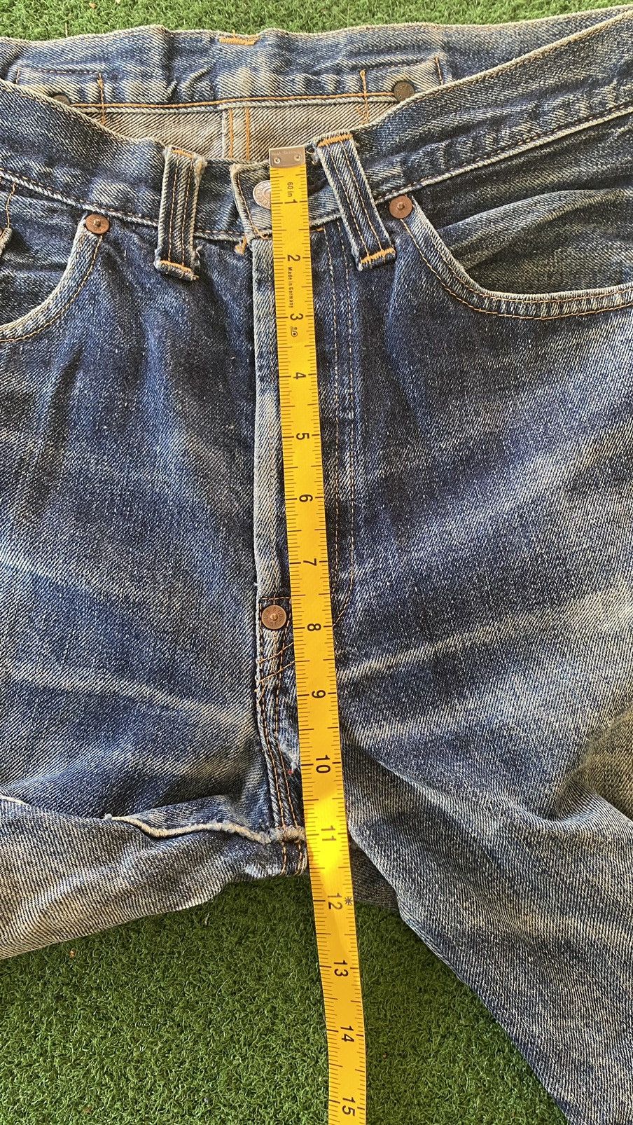 Levi's Vintage Clothing × Vintage Vintage Thrashed Levi’s 201 Big E Selvedge LVC Button 555 Size US 30 / EU 46 - 19 Thumbnail
