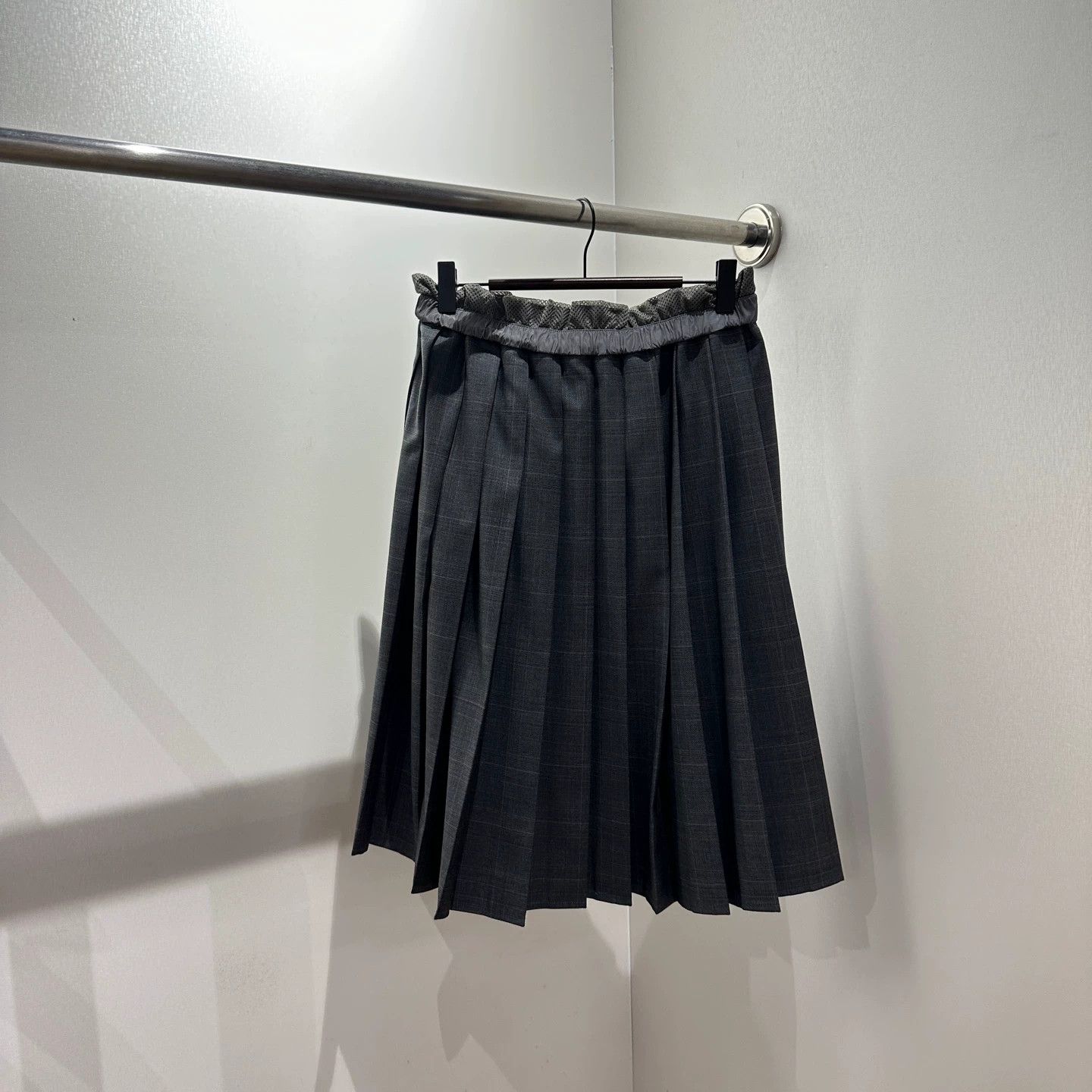 Miu Miu MIU MIU Logo Letter Check Wool Skirt Size 38 Size 26" / US 2 / IT 38 - 2 Thumbnail