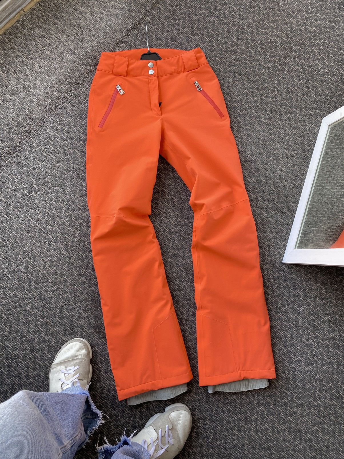 Designer Toni Sailer Premium Ski Snow Pants Orange RRP600$ Size 24" / US 00 / IT 34 - 12 Thumbnail