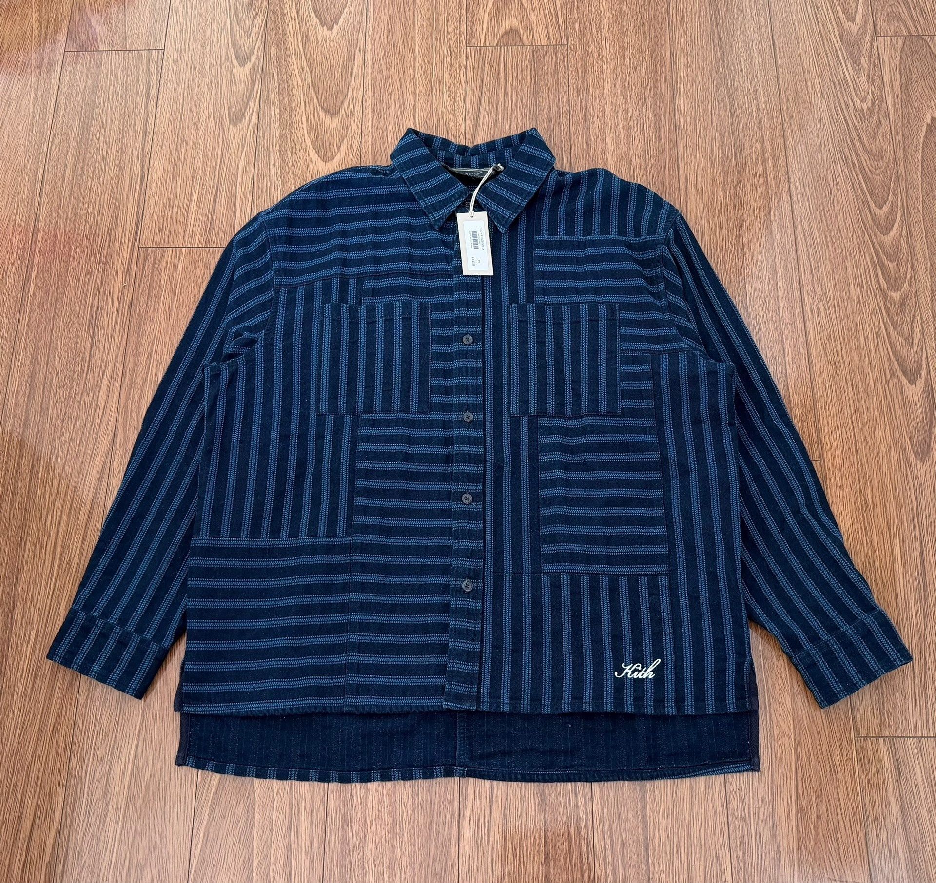 Kith KITH Tristan Henley Luster Striped Long-Sleeve Shirt Size US M / EU 48-50 / 2 - 1 Thumbnail