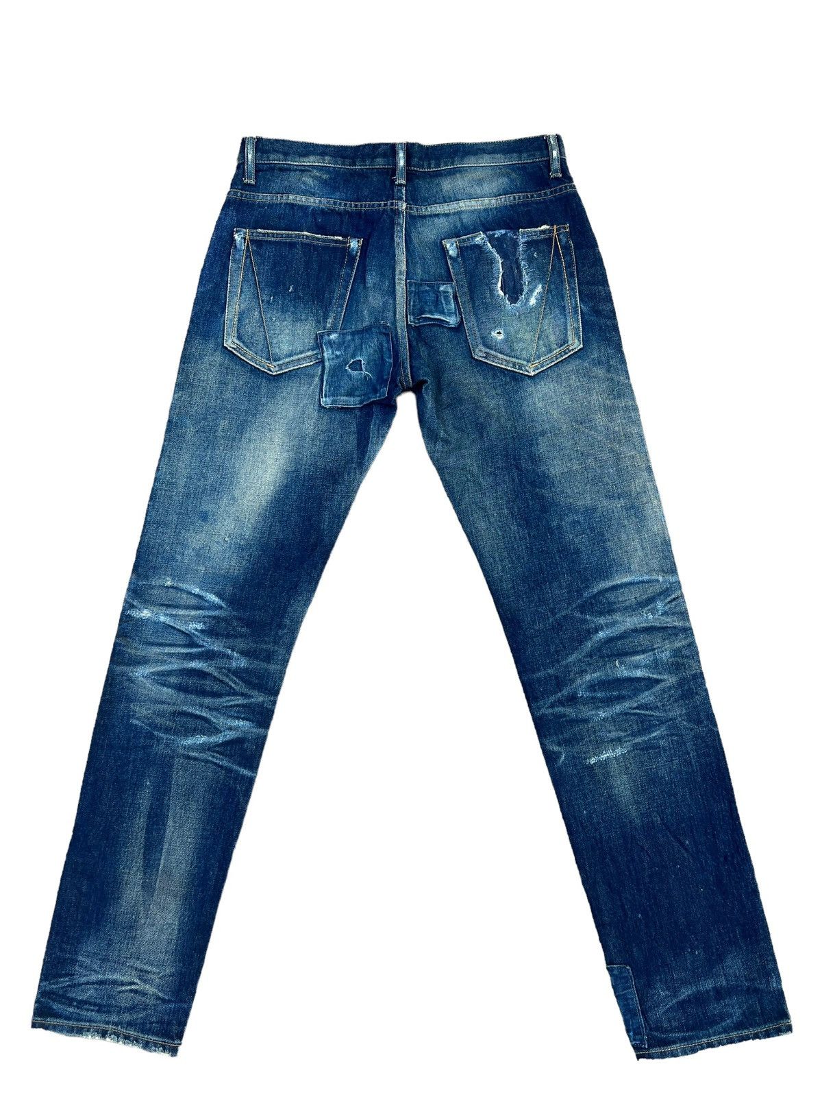 Vintage Ufin & Sons Japan Distressed Boro Patchwork Selvedge Denim Size US 30 / EU 46 - 2 Thumbnail