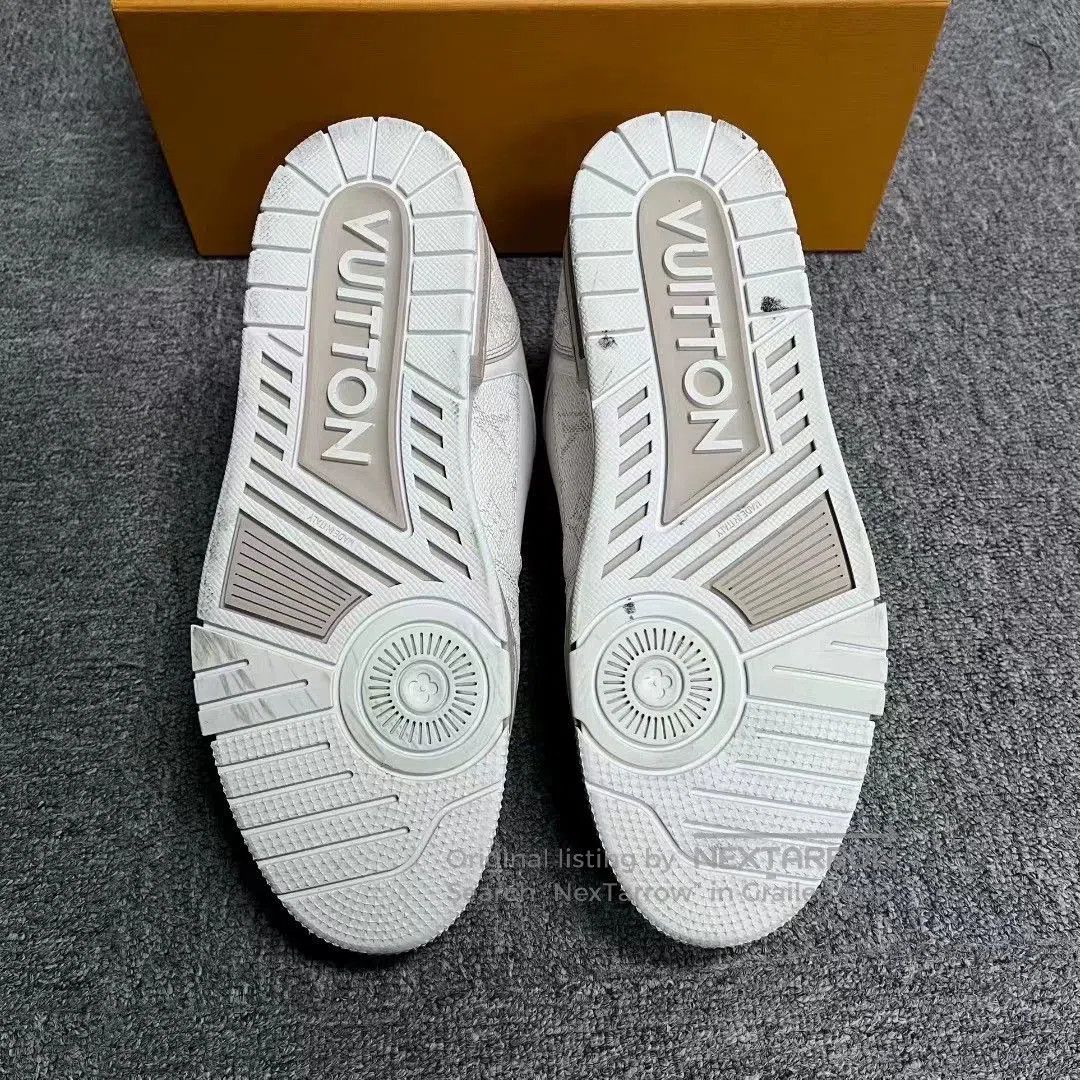 Louis Vuitton louis vuitton low-top white sneakers with touch strap. Size US 9 / EU 42 - 5 Thumbnail