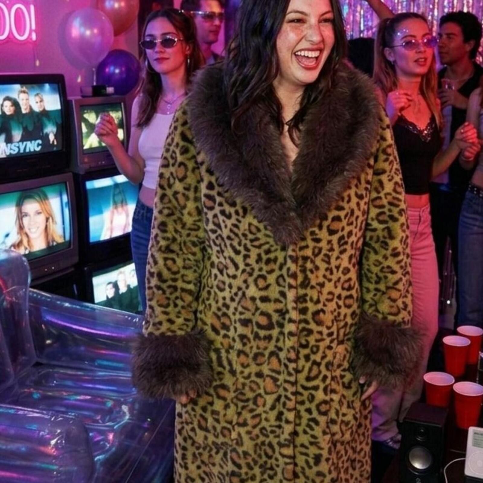 Other RARE Y2K dELiA*s Catalogue Leopard Penny Lane Afghan Coat Size XXL / US 16-18 / IT 52-54 - 1 Thumbnail
