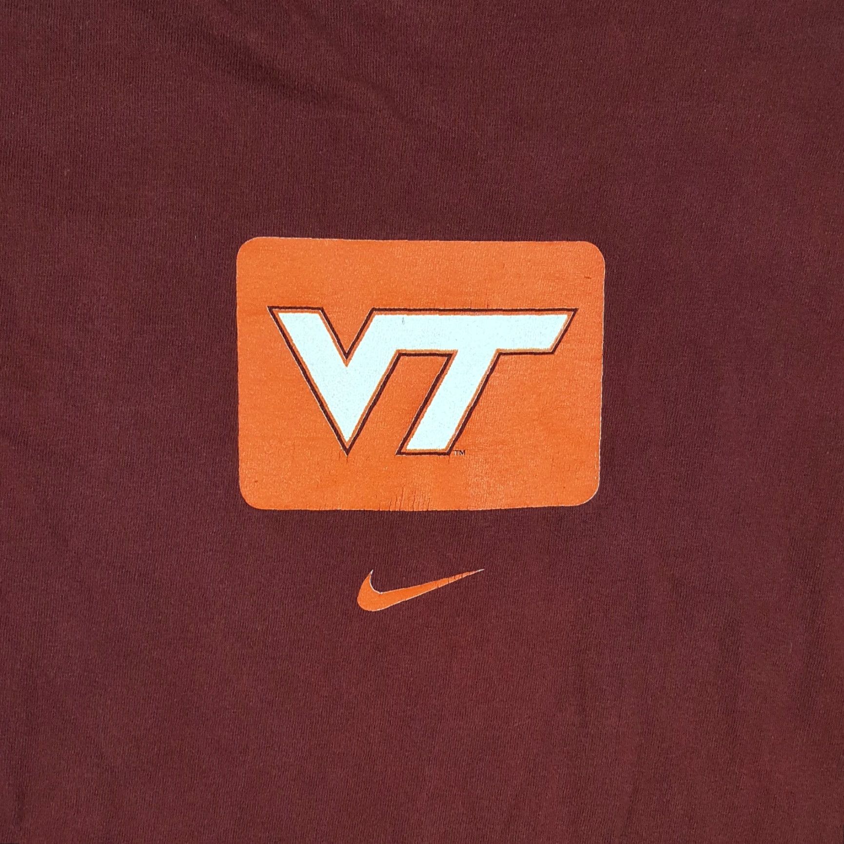 Nike VINTAGE Nike Virginia Tech Hokies T Shirt Center Swoosh Logo Men’s Medium Red 90s Y2K Sports Graphic Shirt Mens Size US M / EU 48-50 / 2 - 7 Thumbnail