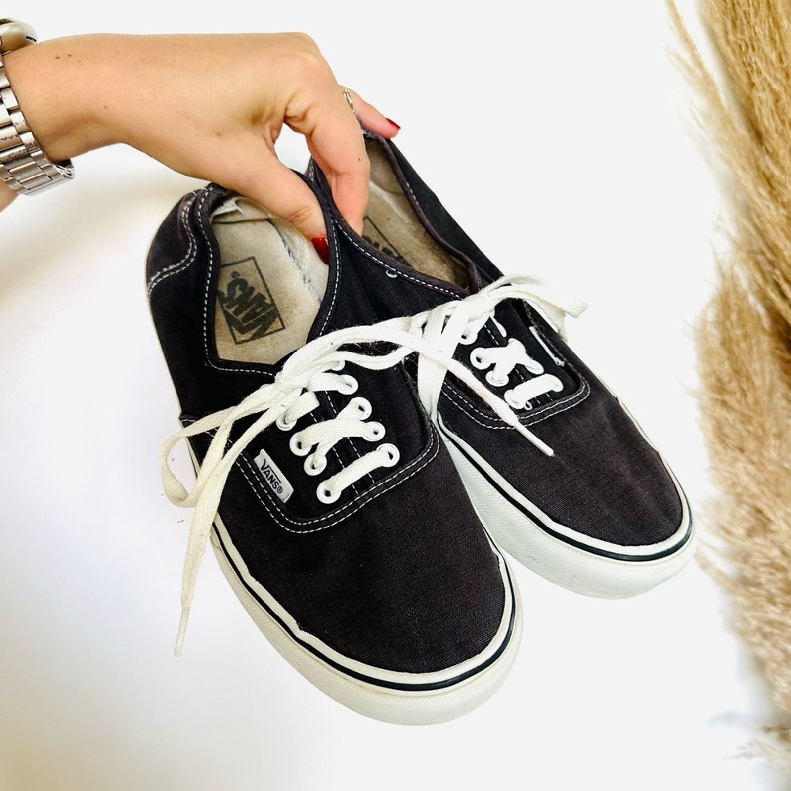 Vans VANS Classic Authentic Lace Up White Black Sneakers Shoes Size US 9.5 / IT 39.5 - 3 Thumbnail