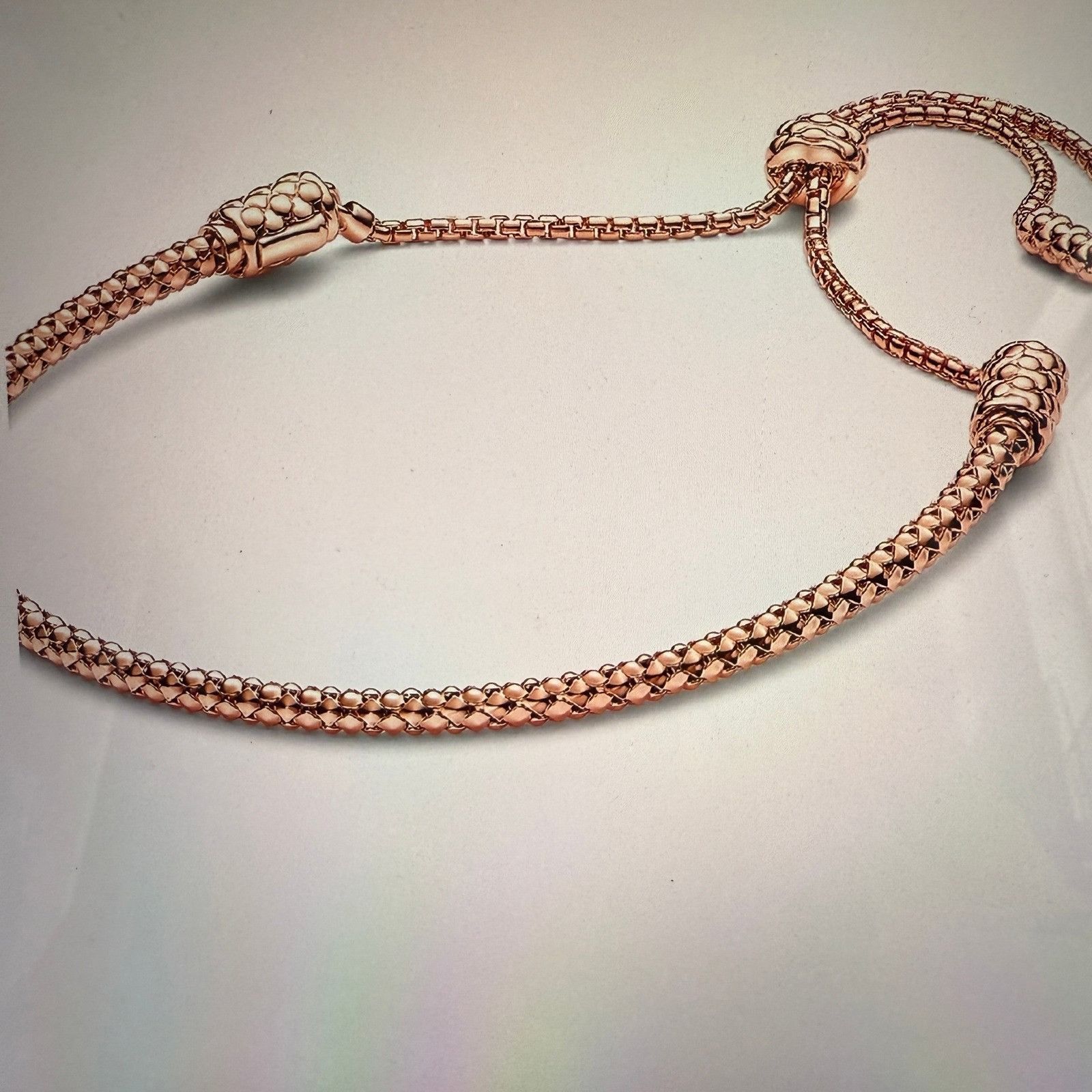pandora Pandora Rose Adjustable Studded Chain Slider Bracelet , One Size ONE SIZE - 1 Thumbnail