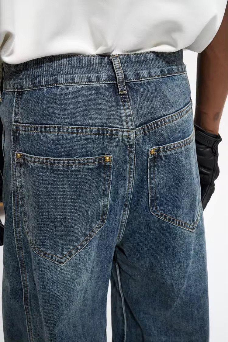 Jean × Vintage Twisted Wave Baggy Vintage Blue Jeans Size US 32 / EU 48 - 7 Thumbnail