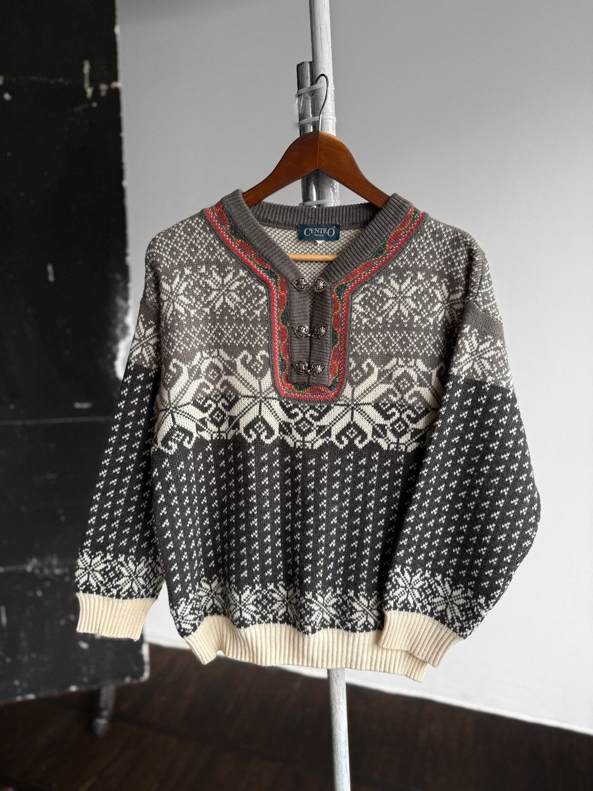 Other Centro Wmns Vintage Nordic Norwegian Fair Isle Wool Sweater Size S / US 4 / IT 40 - 1 Thumbnail