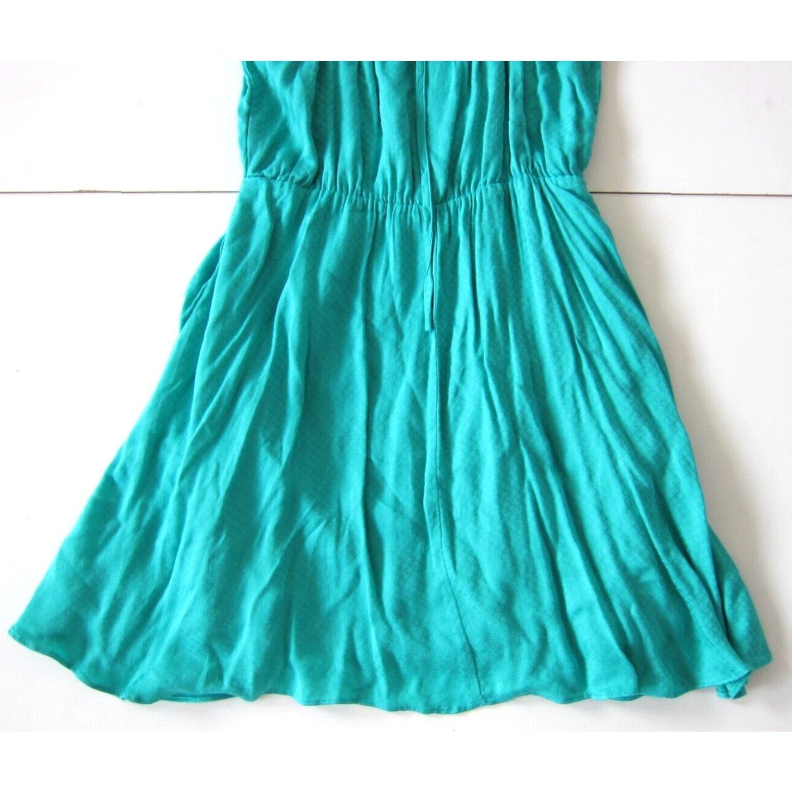 Vintage NWT Esley 100% Rayon Teal Blue Ruffle Tank Apron Sun Dress Small Size S / US 4 / IT 40 - 6 Thumbnail