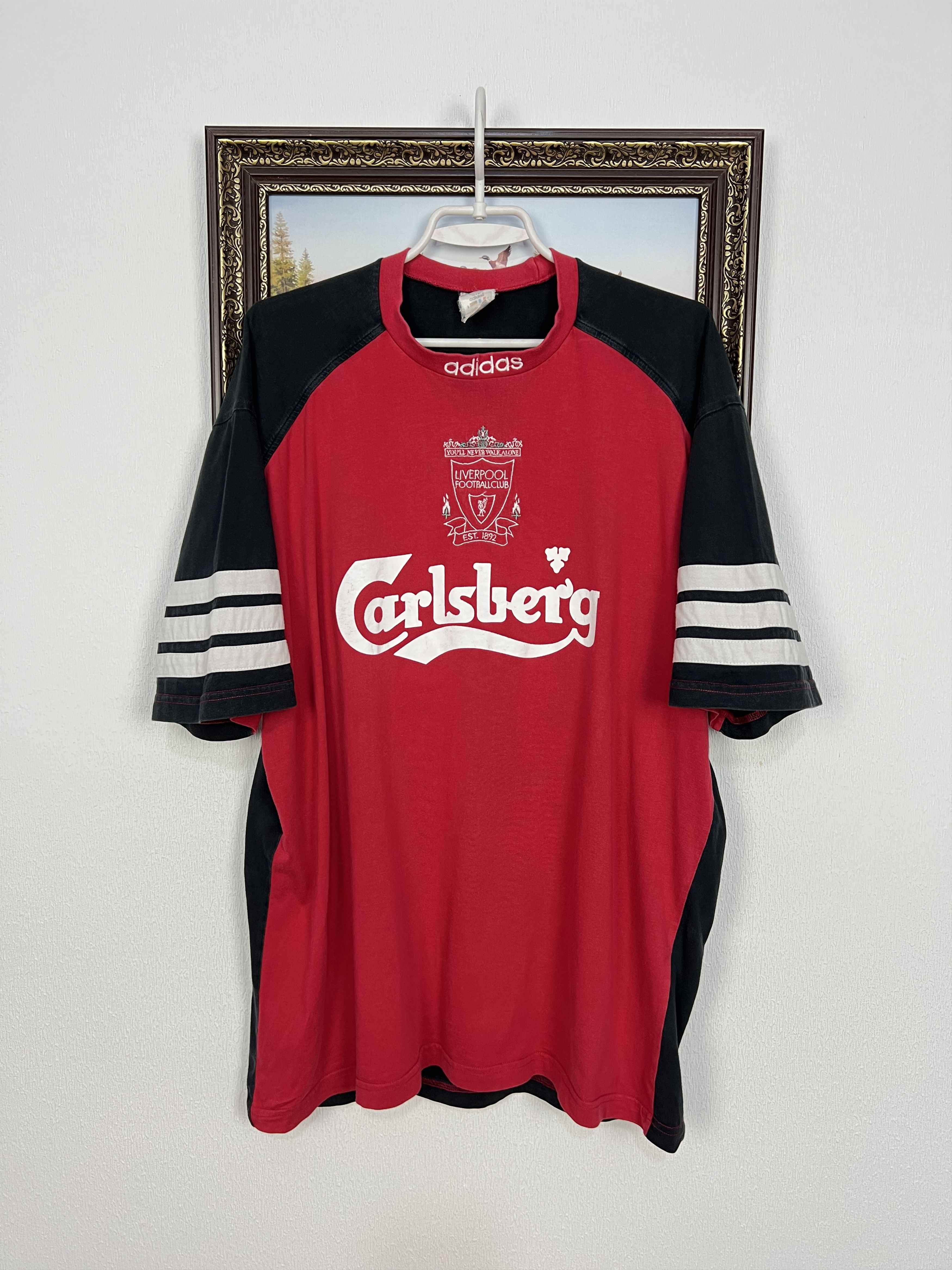 Adidas Vintage 90's Adidas Liverpool Football Train Shirt Soccer Size US L / EU 52-54 / 3 - 1 Thumbnail