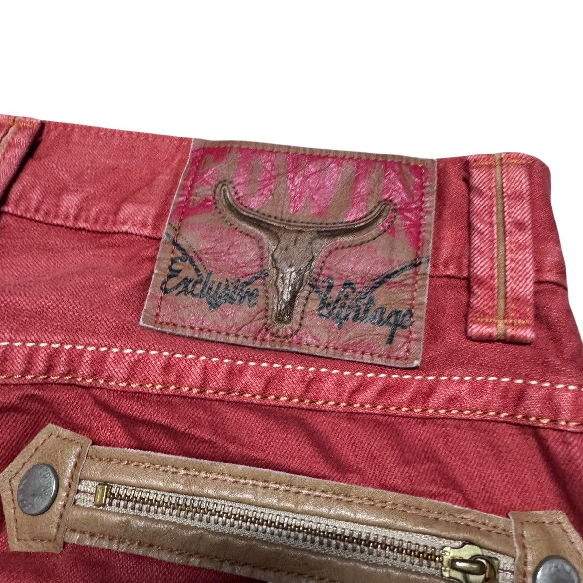 Edwin Vintage Edwin 483XVS Red Denim Jeans Size US 33 - 12 Thumbnail