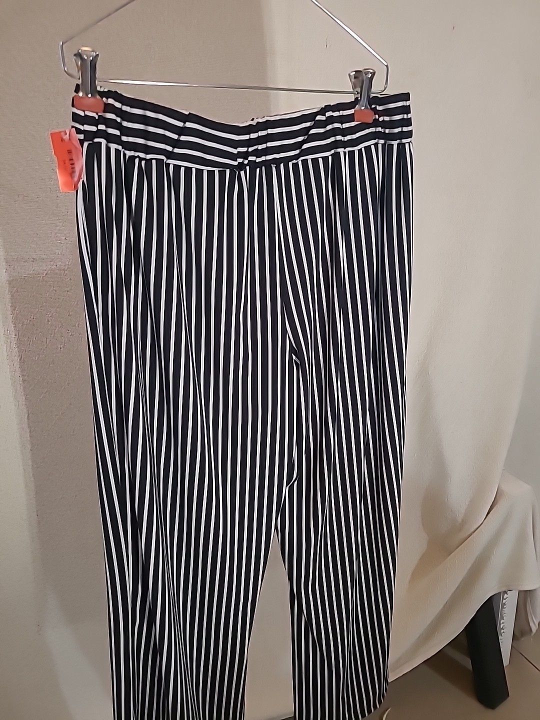 Other SABRINA Lauren Womens SZ L Black and White Striped Pants Size 34" / US 12 / IT 48 - 4 Thumbnail