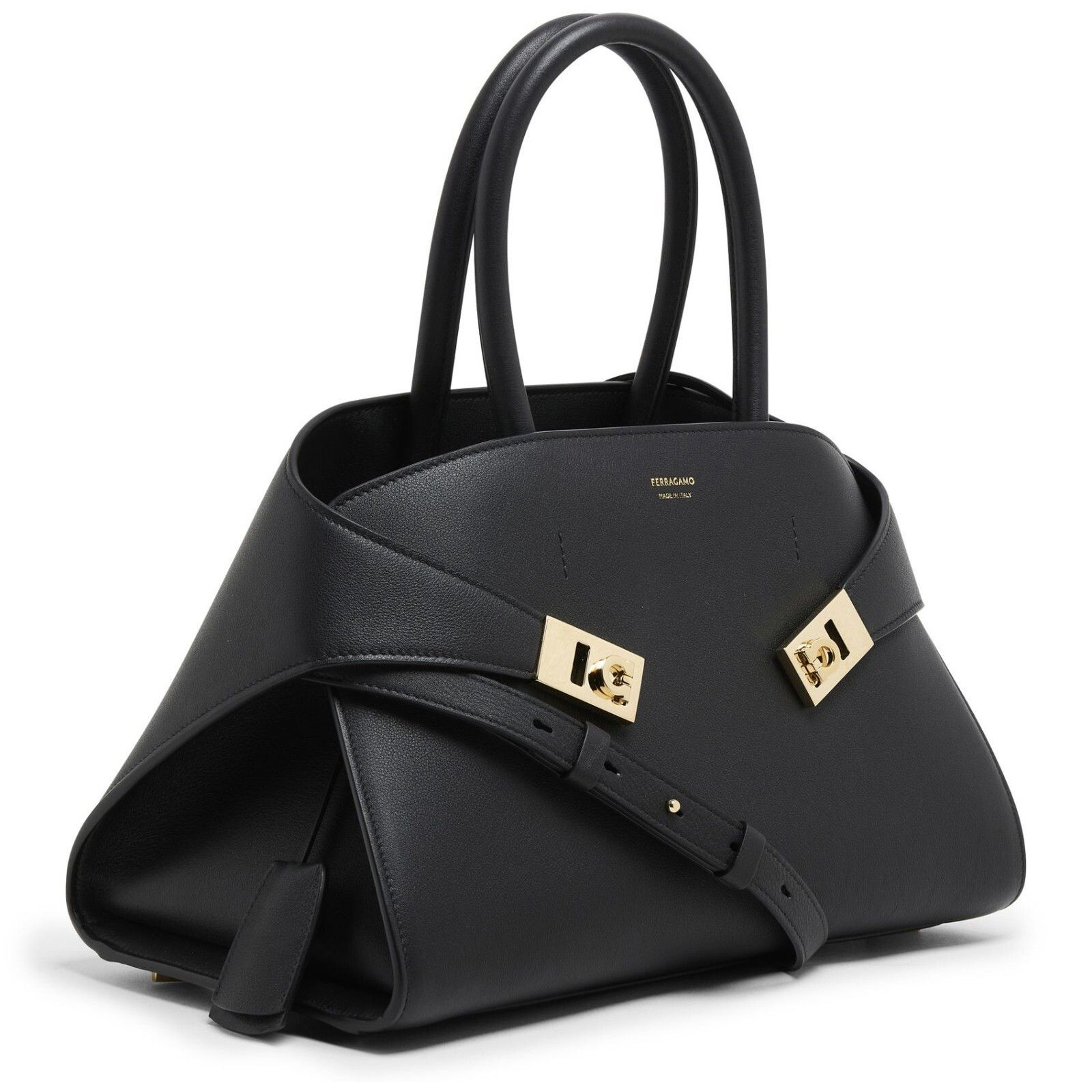 Salvatore Ferragamo FERRAGAMO Hug Small Black Leather Top Handle Bag New Size ONE SIZE - 2 Thumbnail