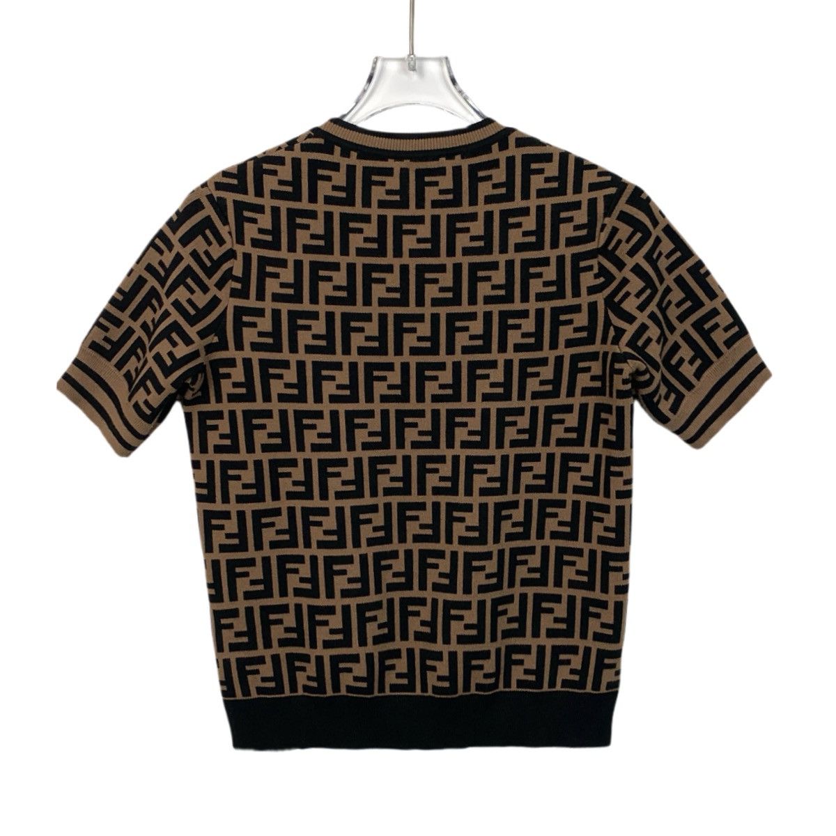 Fendi Fendi Monogram All-over Print Short Sleeve Knit Top K26WX Size S / US 4 / IT 40 - 2 Thumbnail