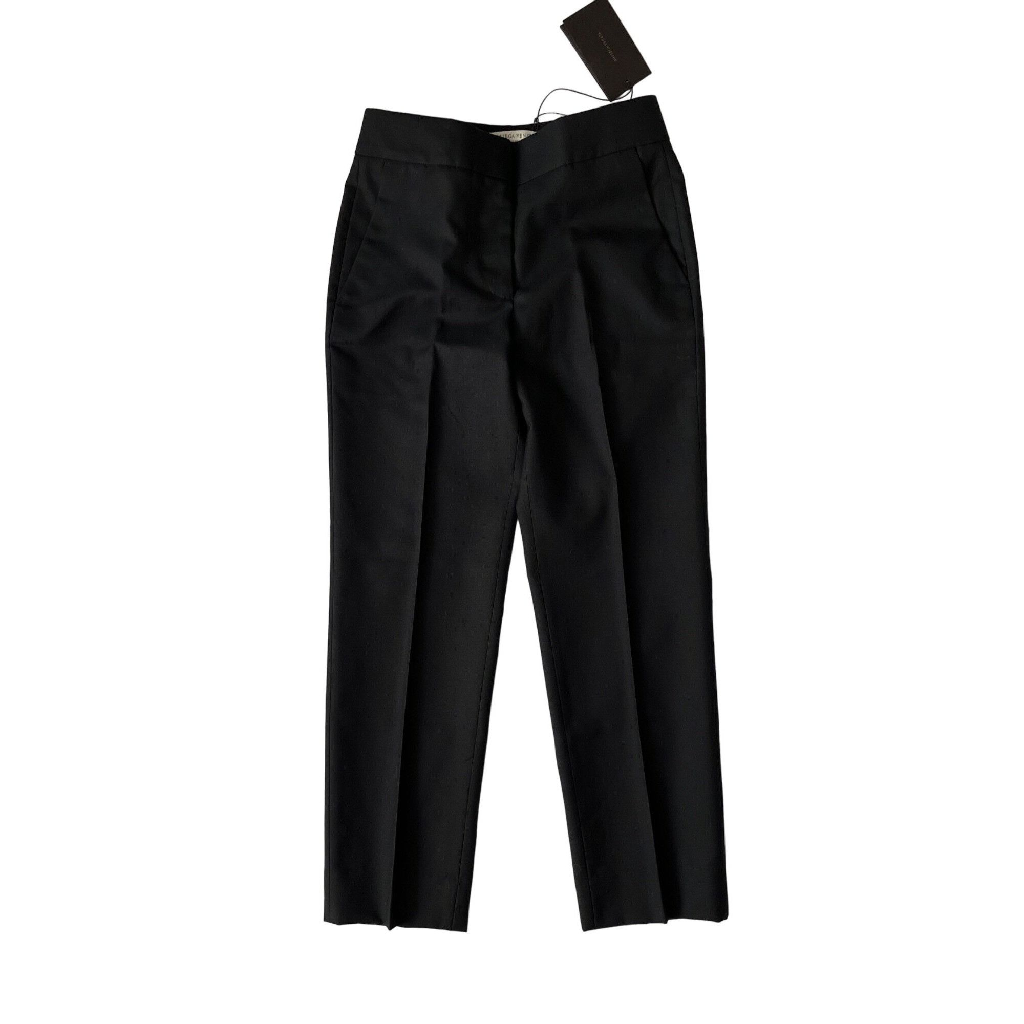 $1100 NWT Bottega Veneta 36 0 Uniform Black Wool Trousers Dr