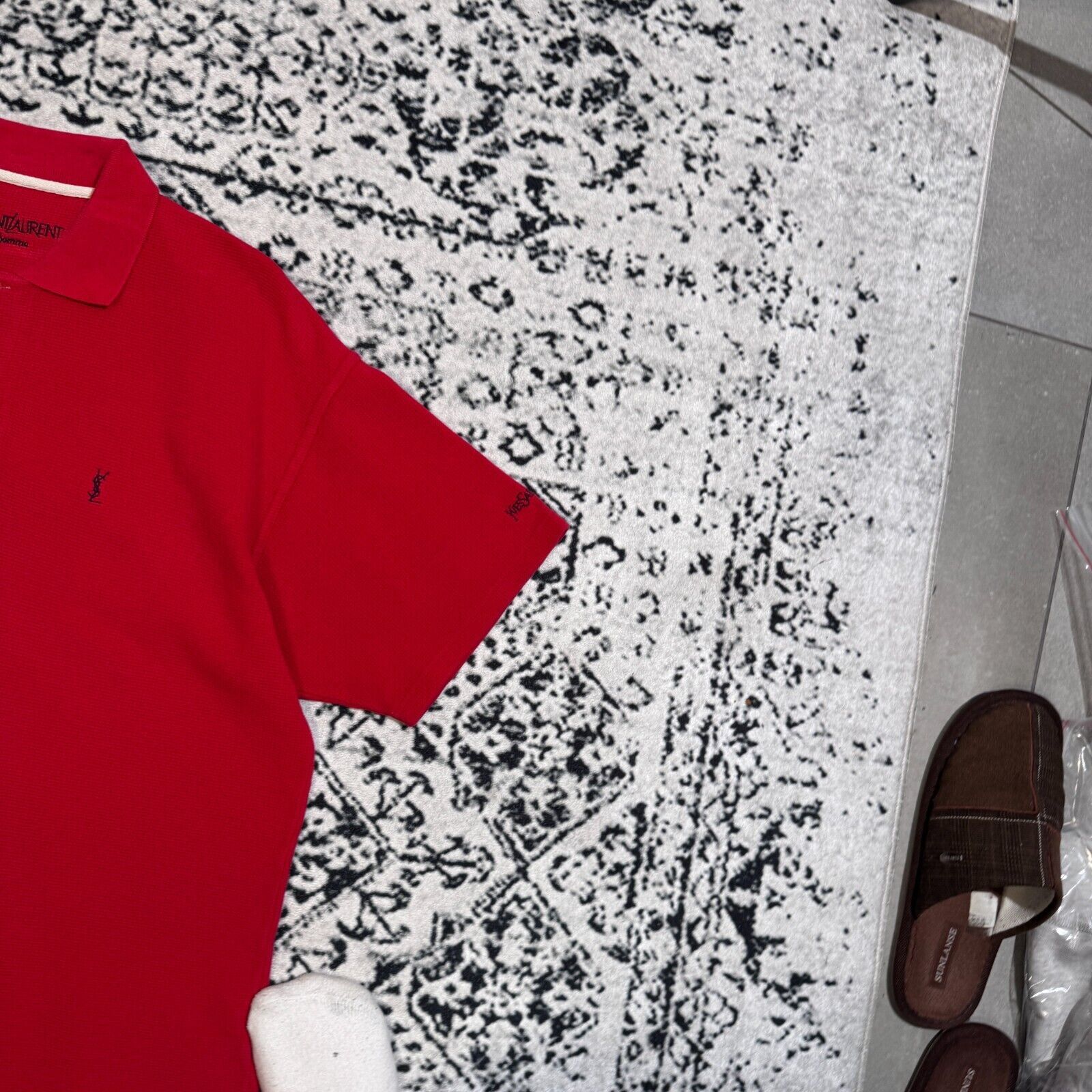Vintage × Yves Saint Laurent Vintage Yves Saint Laurent Red Cotton Polo Shirt Size XL Size US XL / EU 56 / 4 - 4 Thumbnail