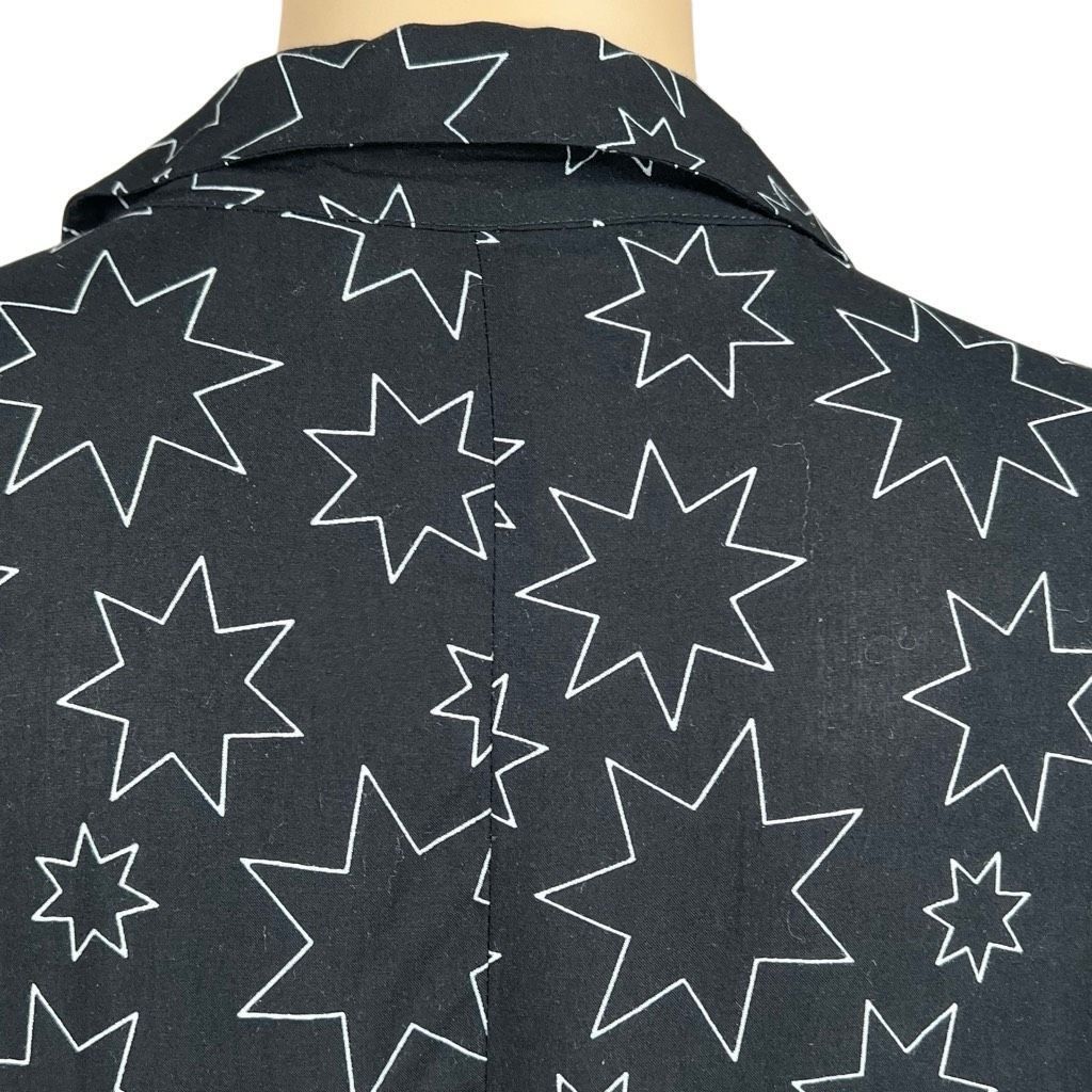 Zara Zara Woman Premium Denim Collection Star Print Shirt Dress Black White XS (050) Size XS / US 0-2 / IT 36-38 - 6 Thumbnail