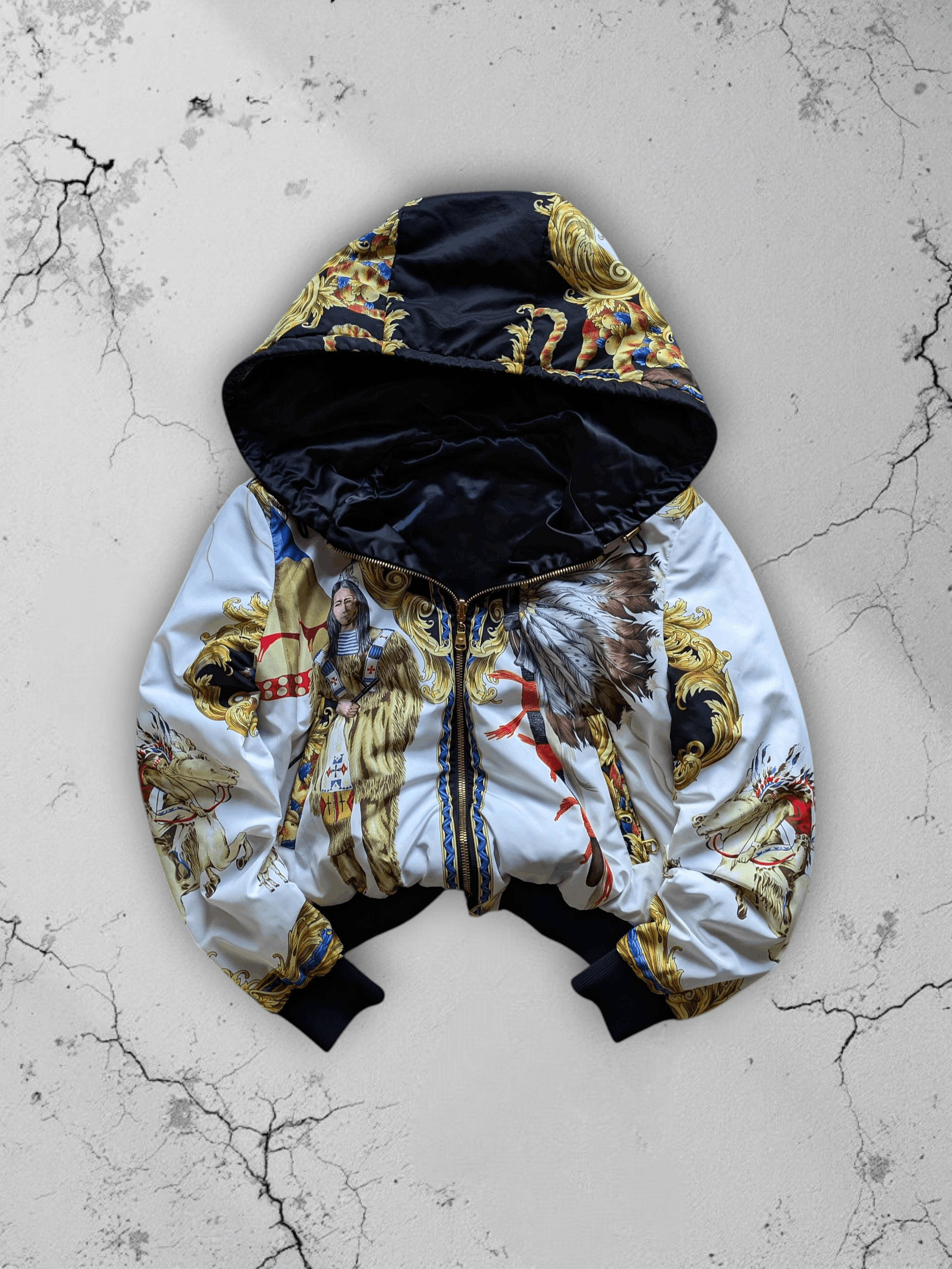 Versace Tribute Native Americans FW 1992 Reversible Bomber