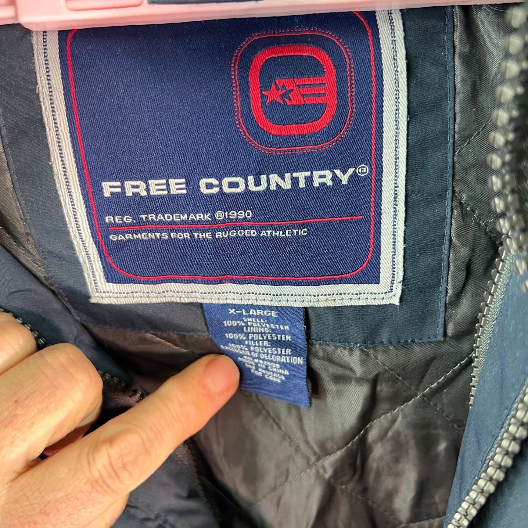 Free Country Free Country Mens Hooded Jacket Blue X-Large Long Sleeves Size US XL / EU 56 / 4 - 7 Thumbnail