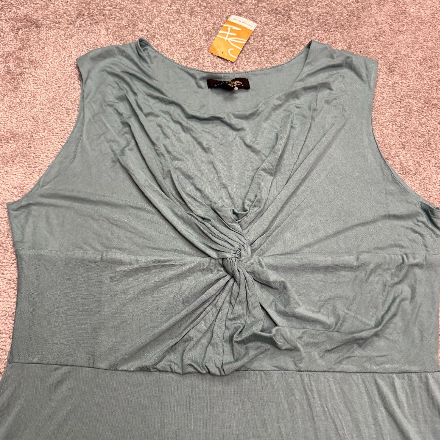 Vintage VINTAGE Suzanne Betro Maxi Dress Women Plus 1X Sleeveless Pastel Green Bohemian Soft Summer Casual Size XL / US 12-14 / IT 48-50 - 3 Thumbnail