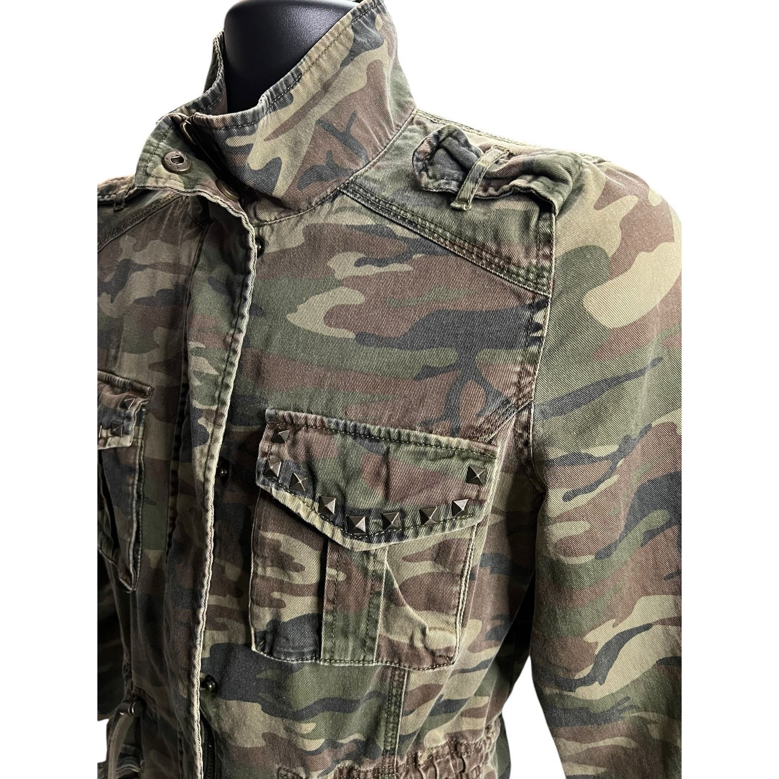 Other Women’s Camo Military Utility Jacket Studded Pockets Medium Size M / US 6-8 / IT 42-44 - 7 Thumbnail